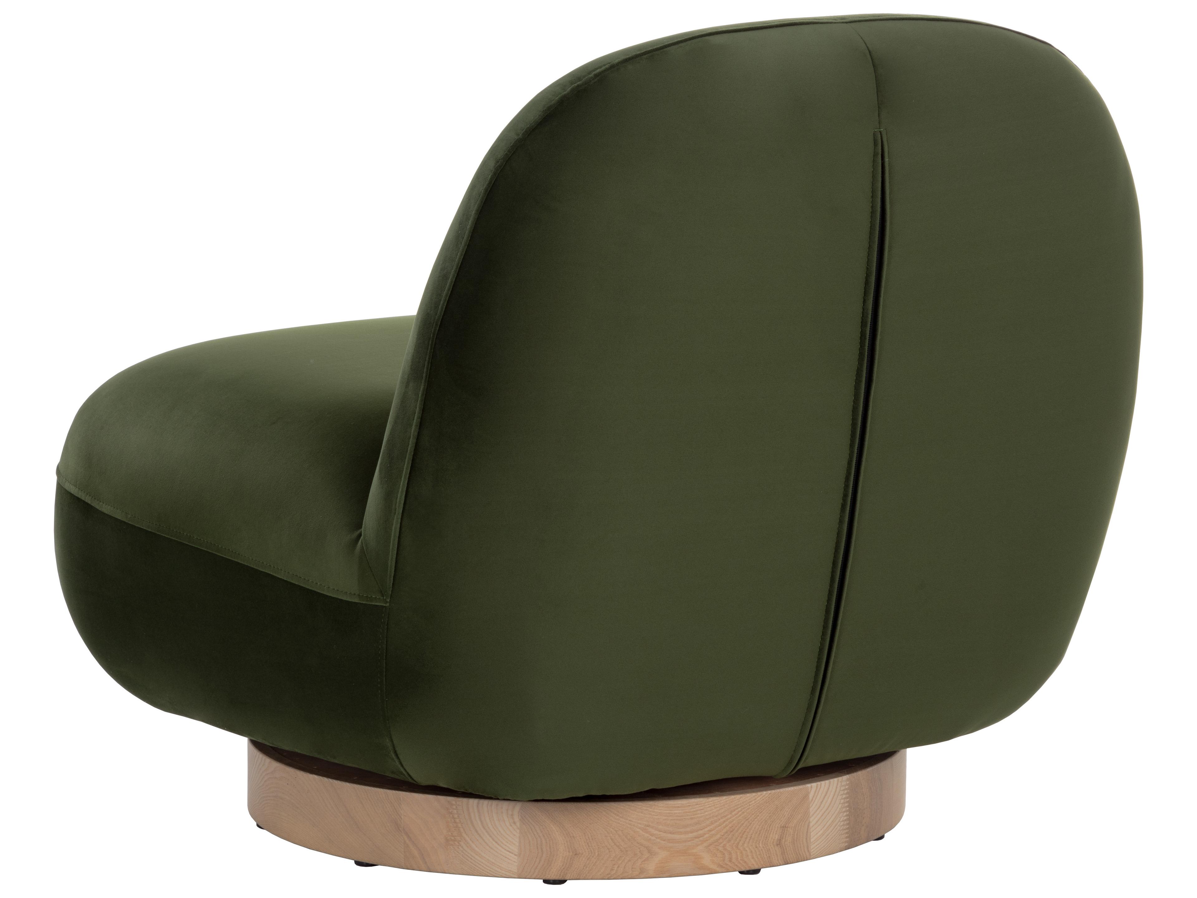 Sunpan Franze Swivel Green Fabric Accent Chair