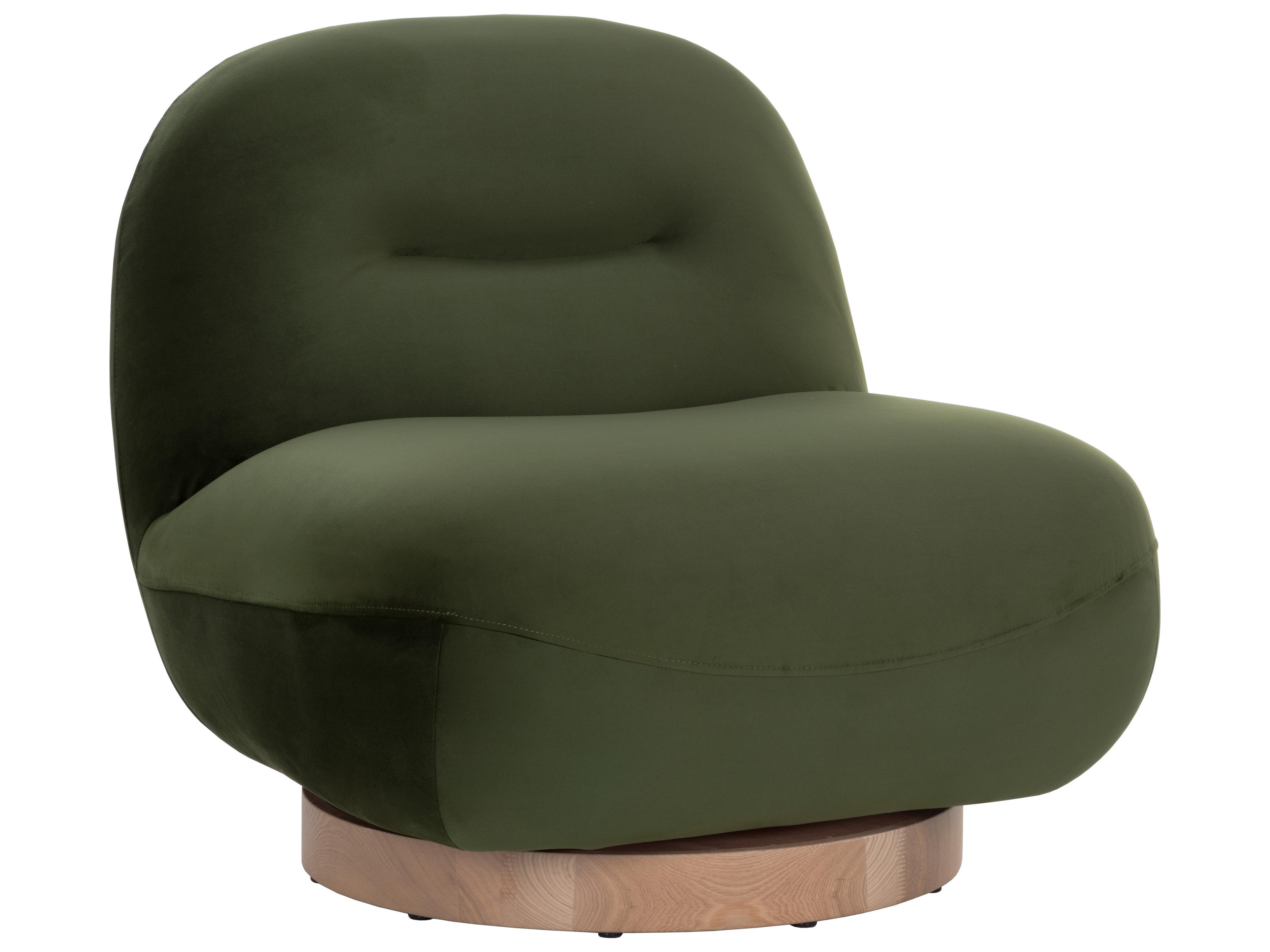 Sunpan Franze Swivel Green Fabric Accent Chair