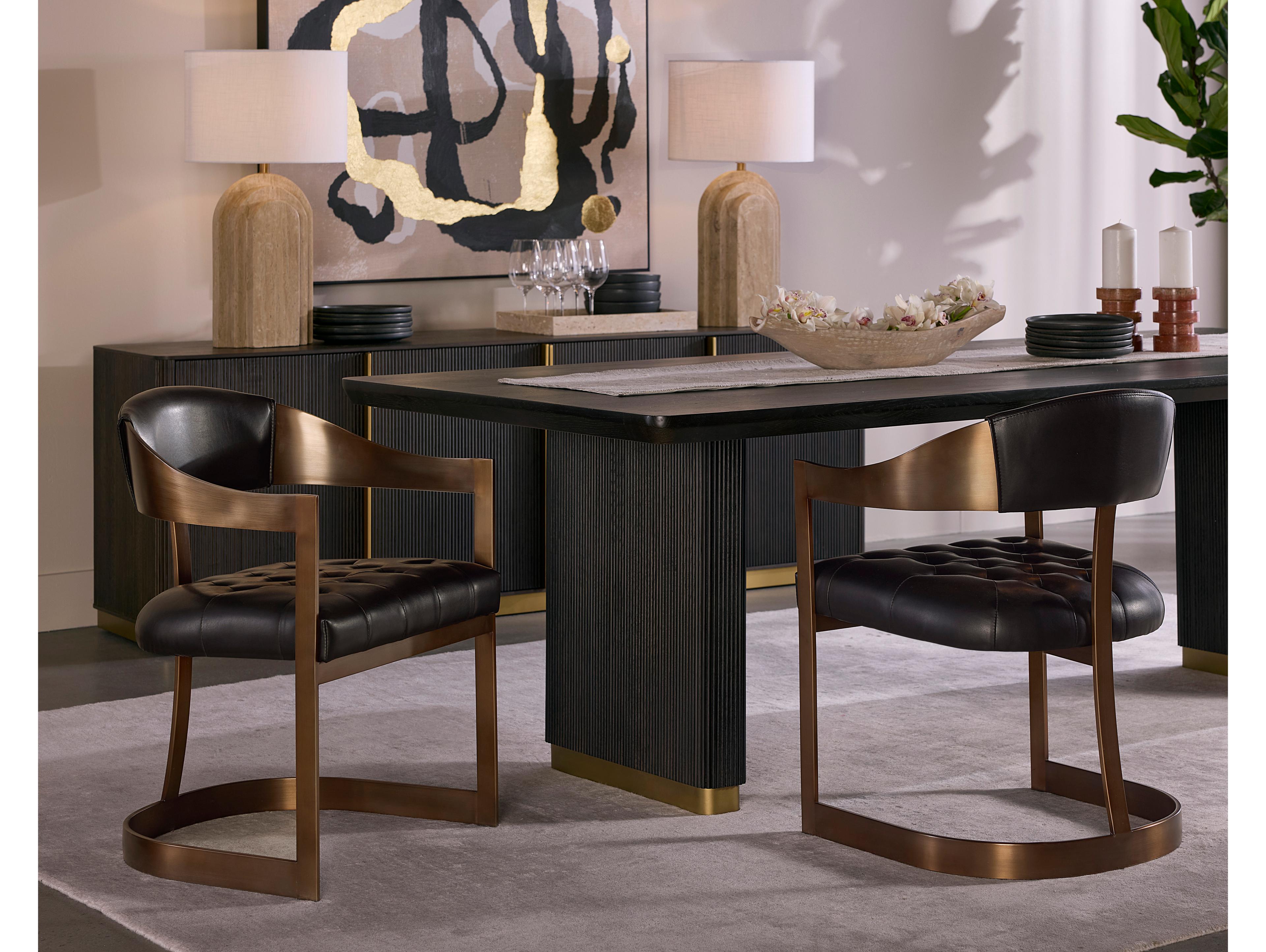 Sunpan Kalla 84" Oak Wood Charcoal Sideboard