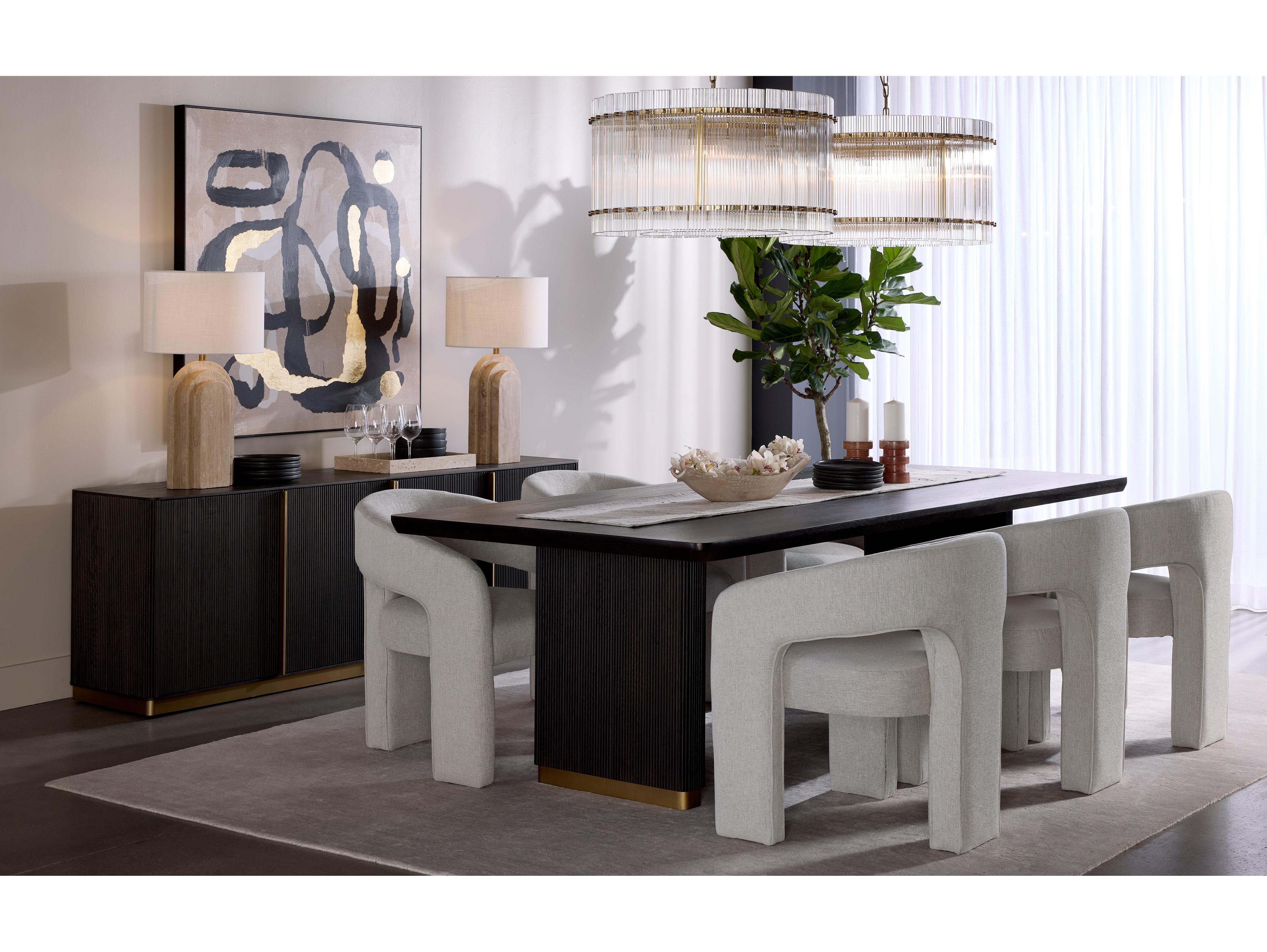 Sunpan Kalla 84" Oak Wood Charcoal Sideboard