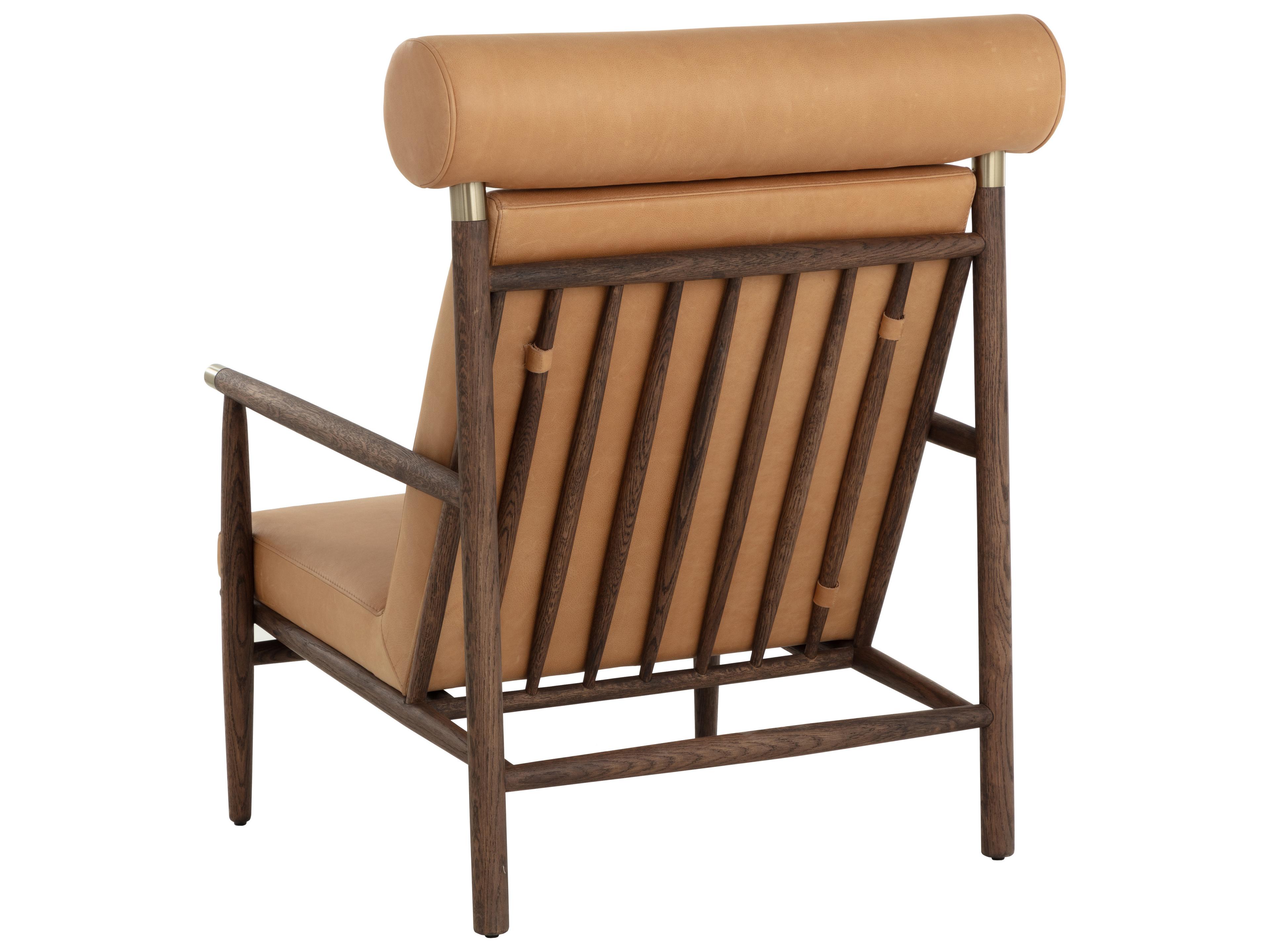 Sunpan Biko Brown Leather Accent Chair