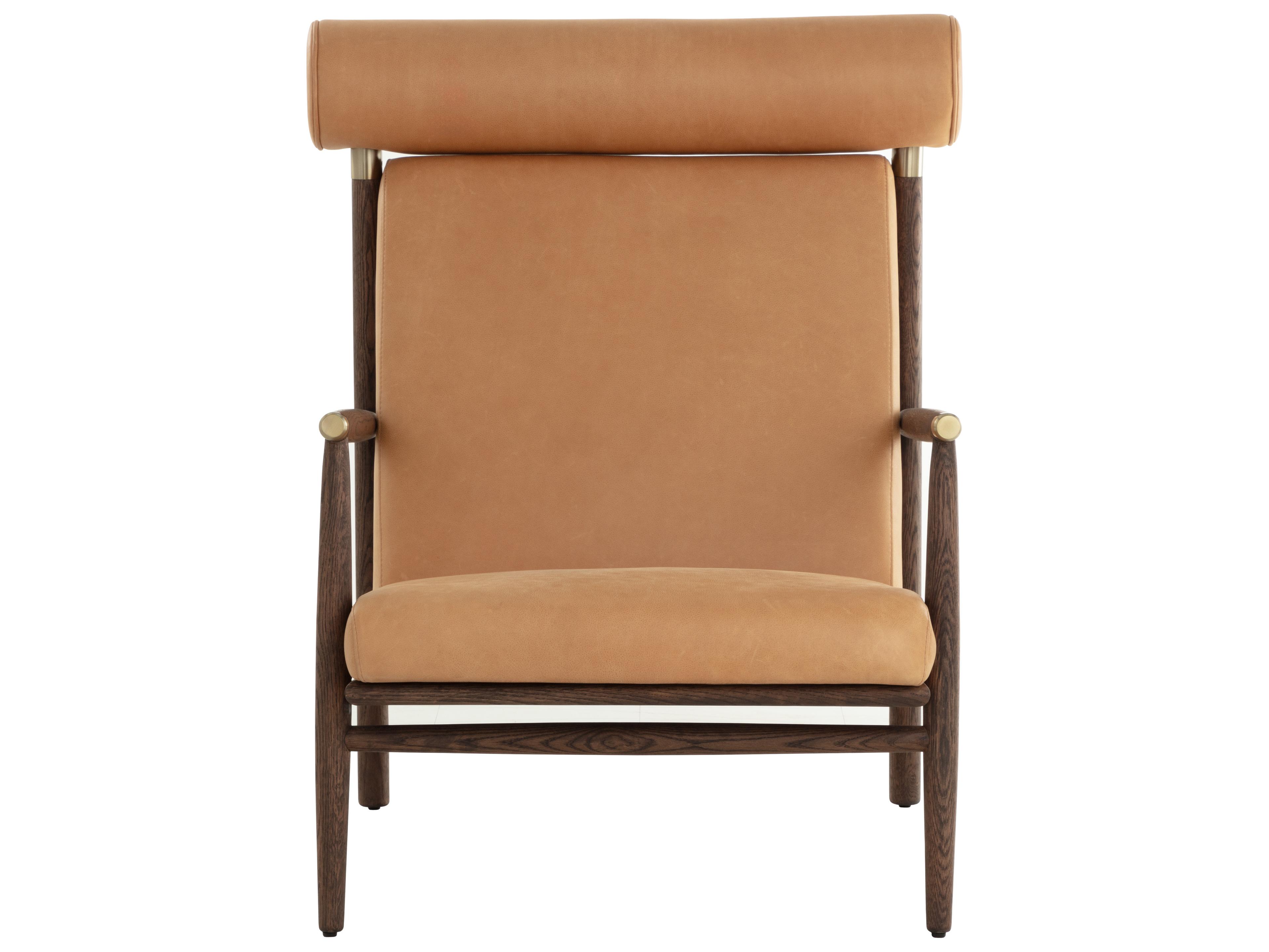 Sunpan Biko Brown Leather Accent Chair