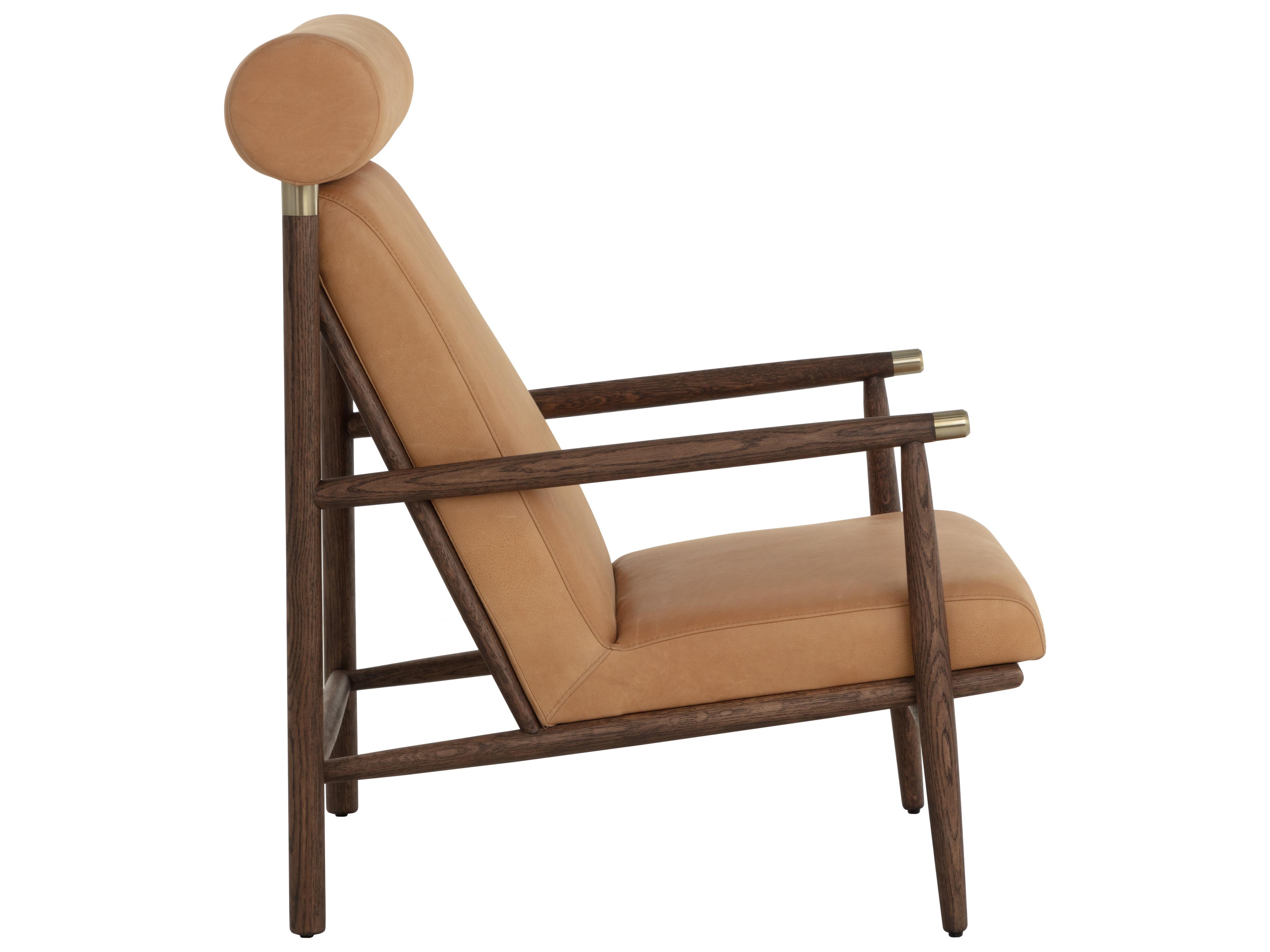 Sunpan Biko Brown Leather Accent Chair