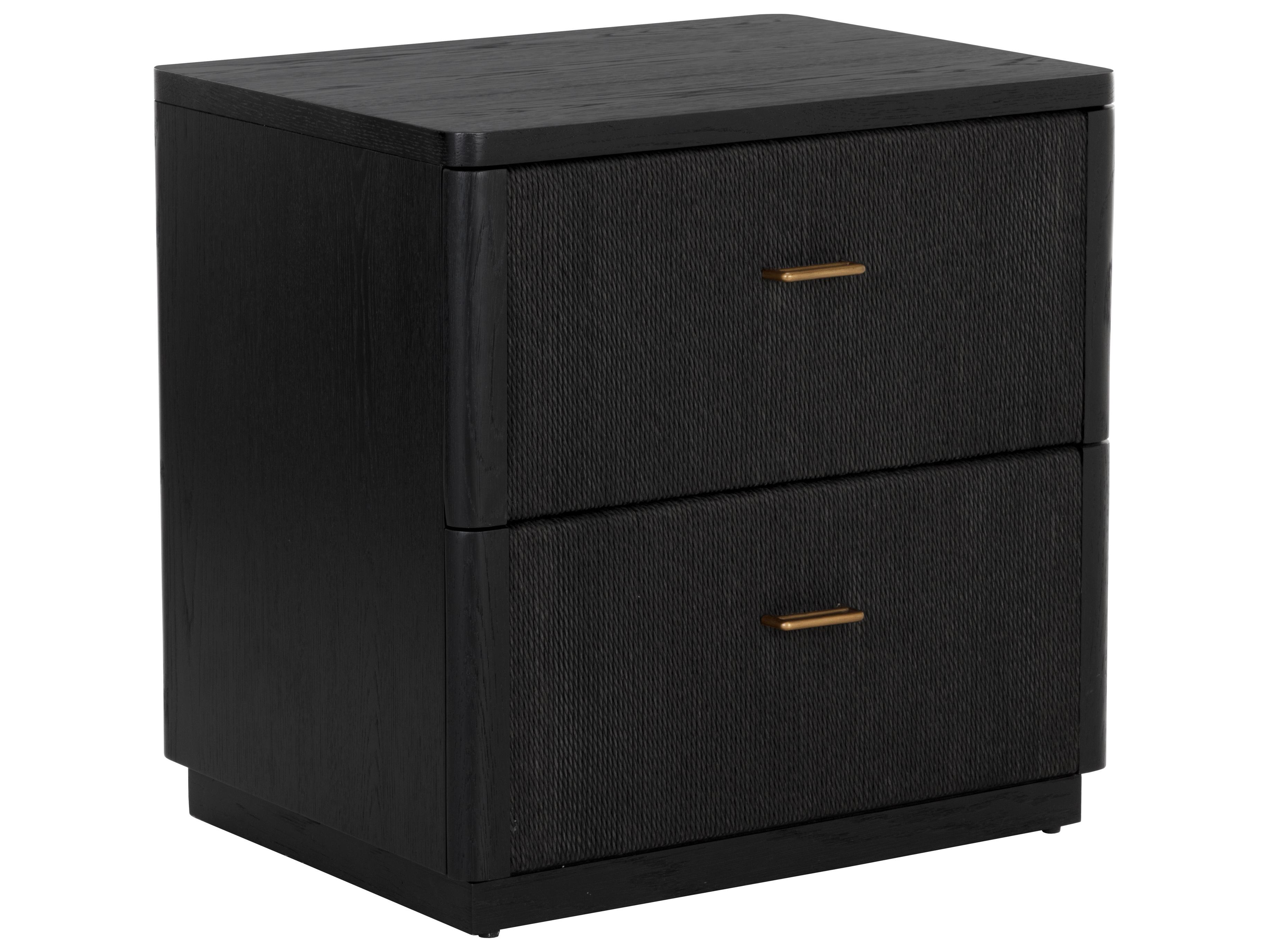Sunpan Etienne 2-Drawers Oak Wood Nightstand
