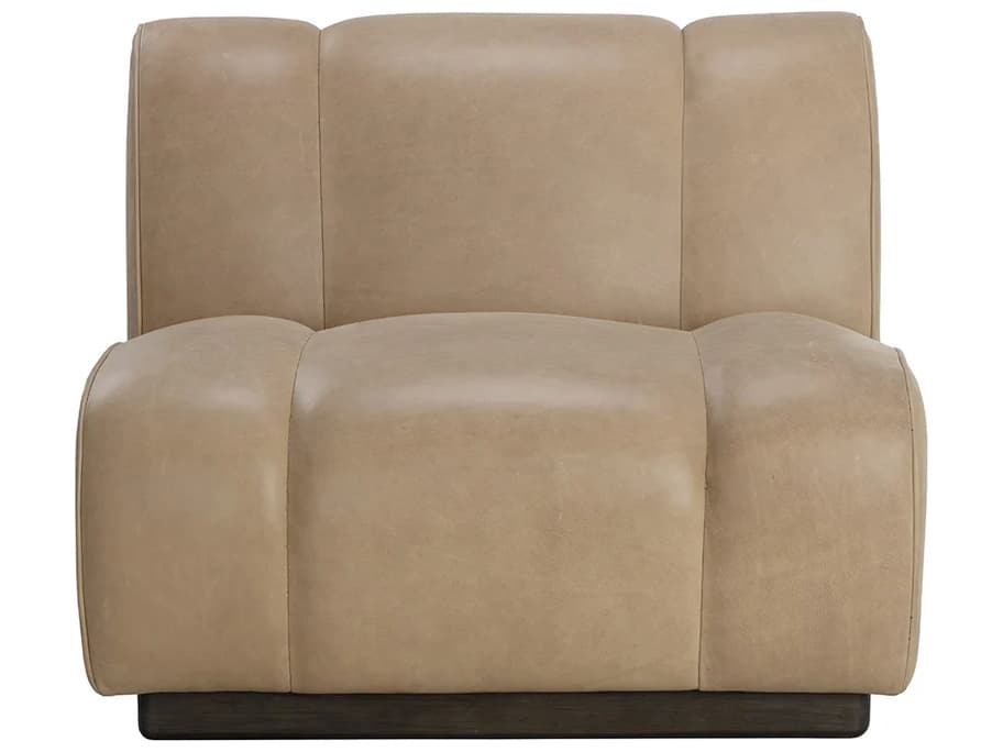 Sunpan Blaise Swivel Beige Leather Accent Chair