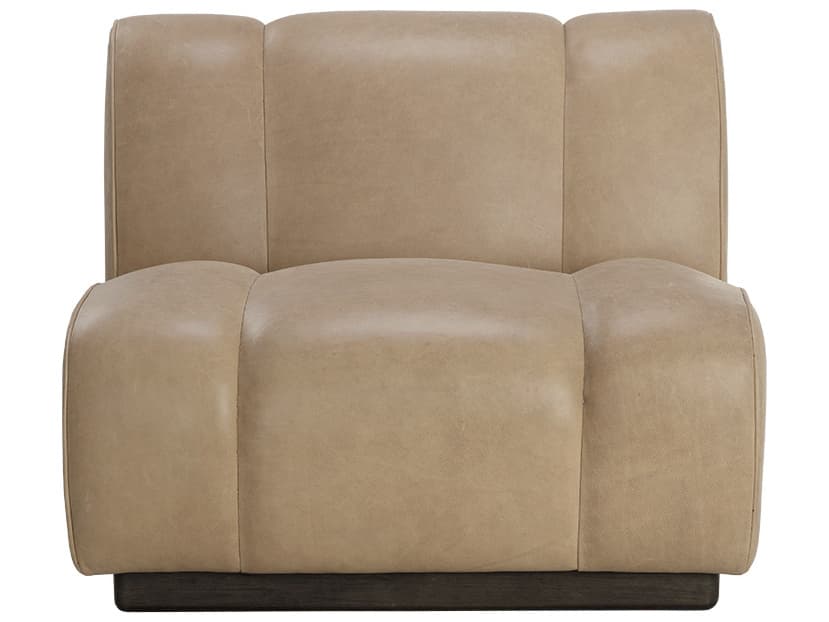 Sunpan Blaise Swivel Beige Leather Accent Chair
