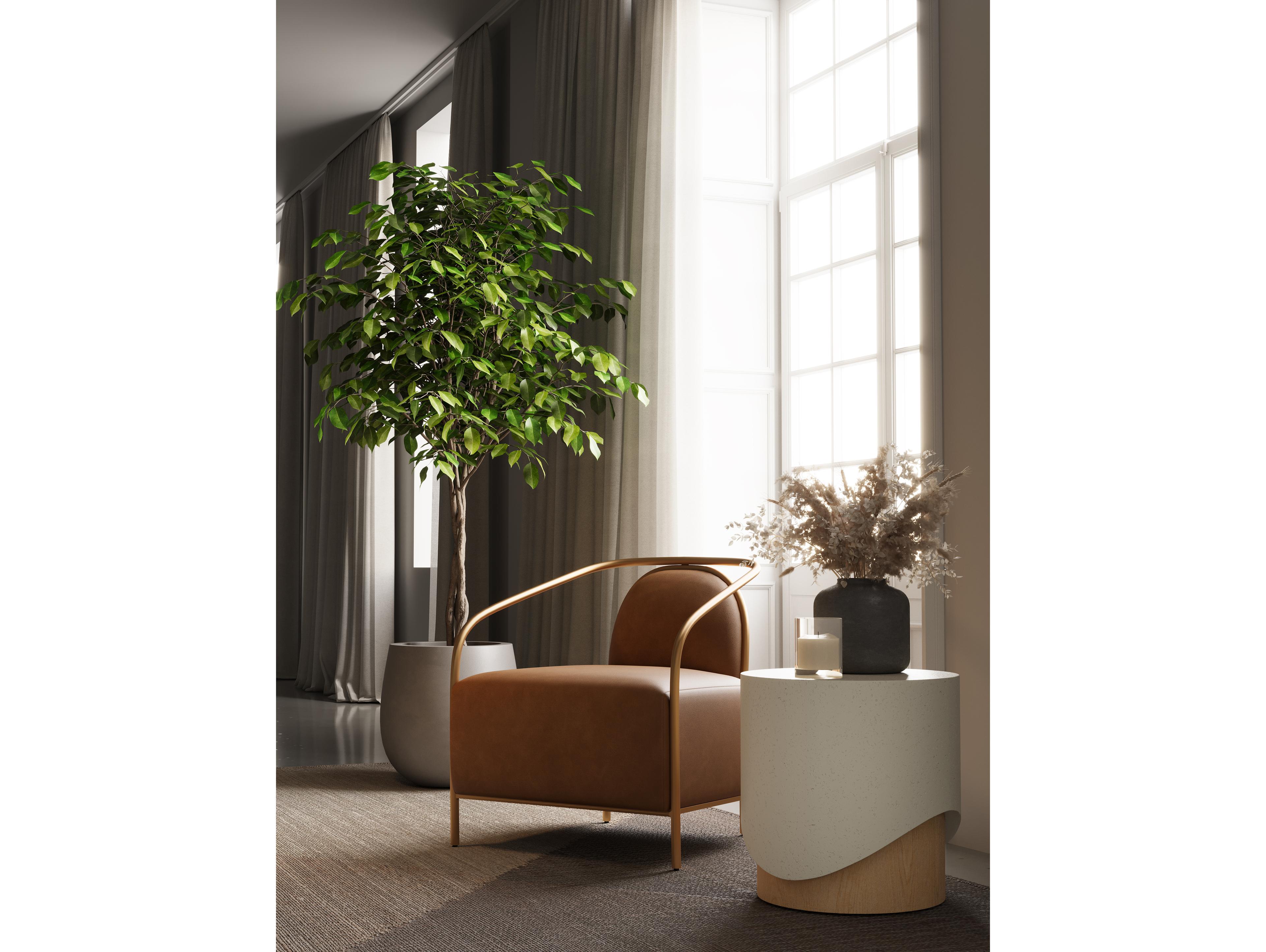 Sunpan Cicero 26.75" Cicero Lounge Chair Milliken Cognac