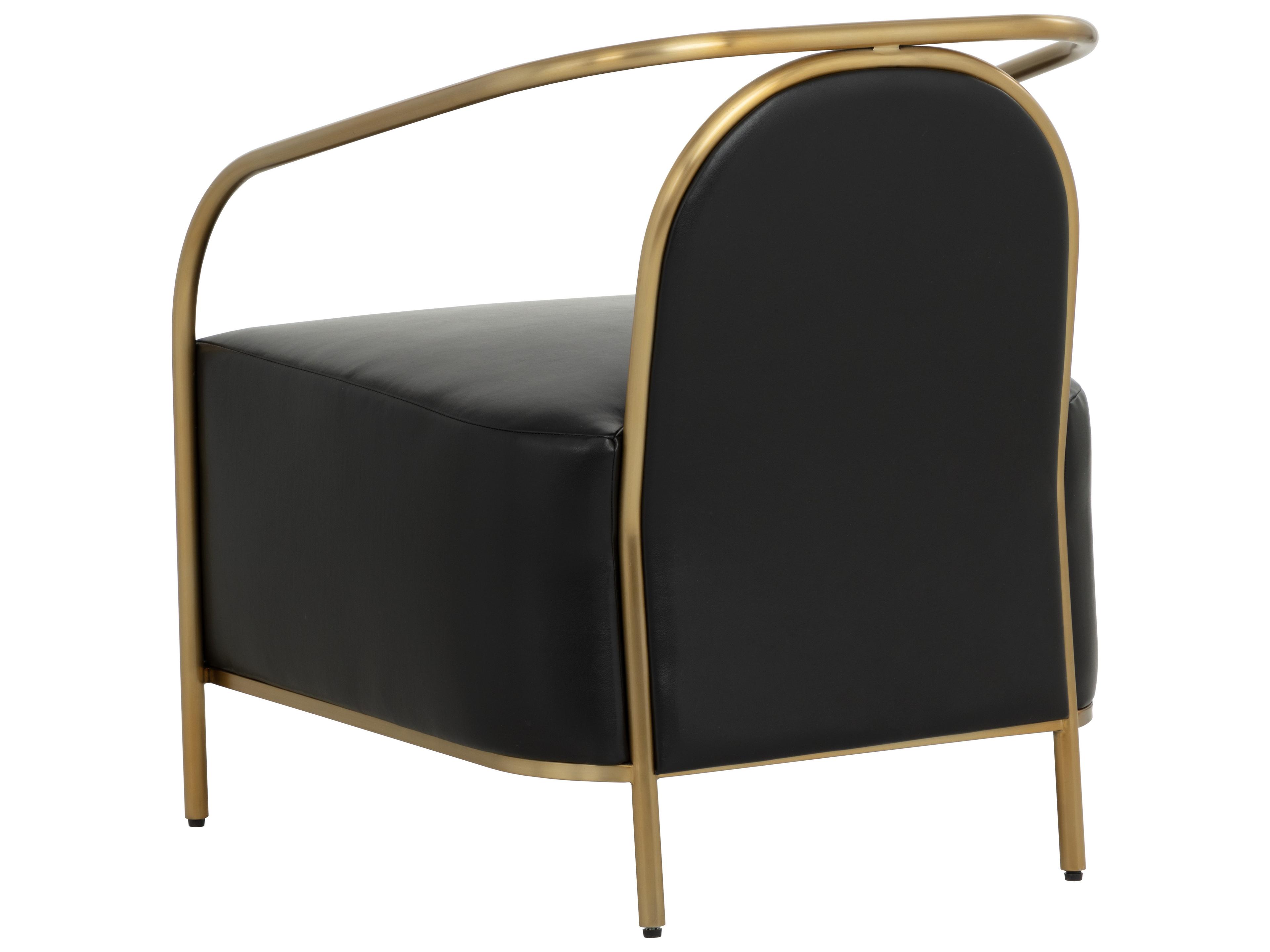 Sunpan Cicero Black Faux Leather Accent Chair