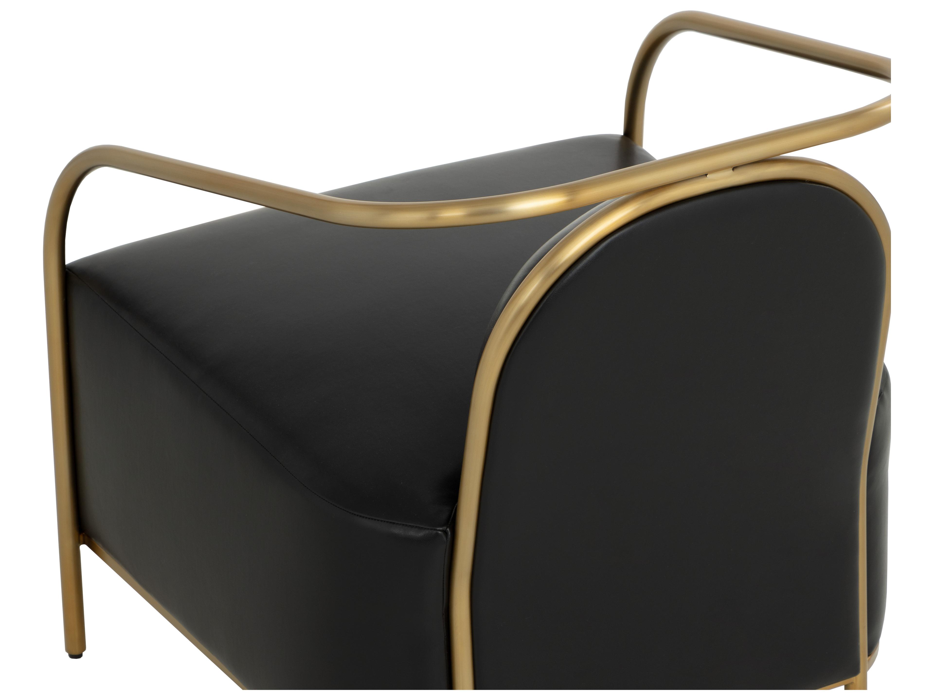 Sunpan Cicero Black Faux Leather Accent Chair