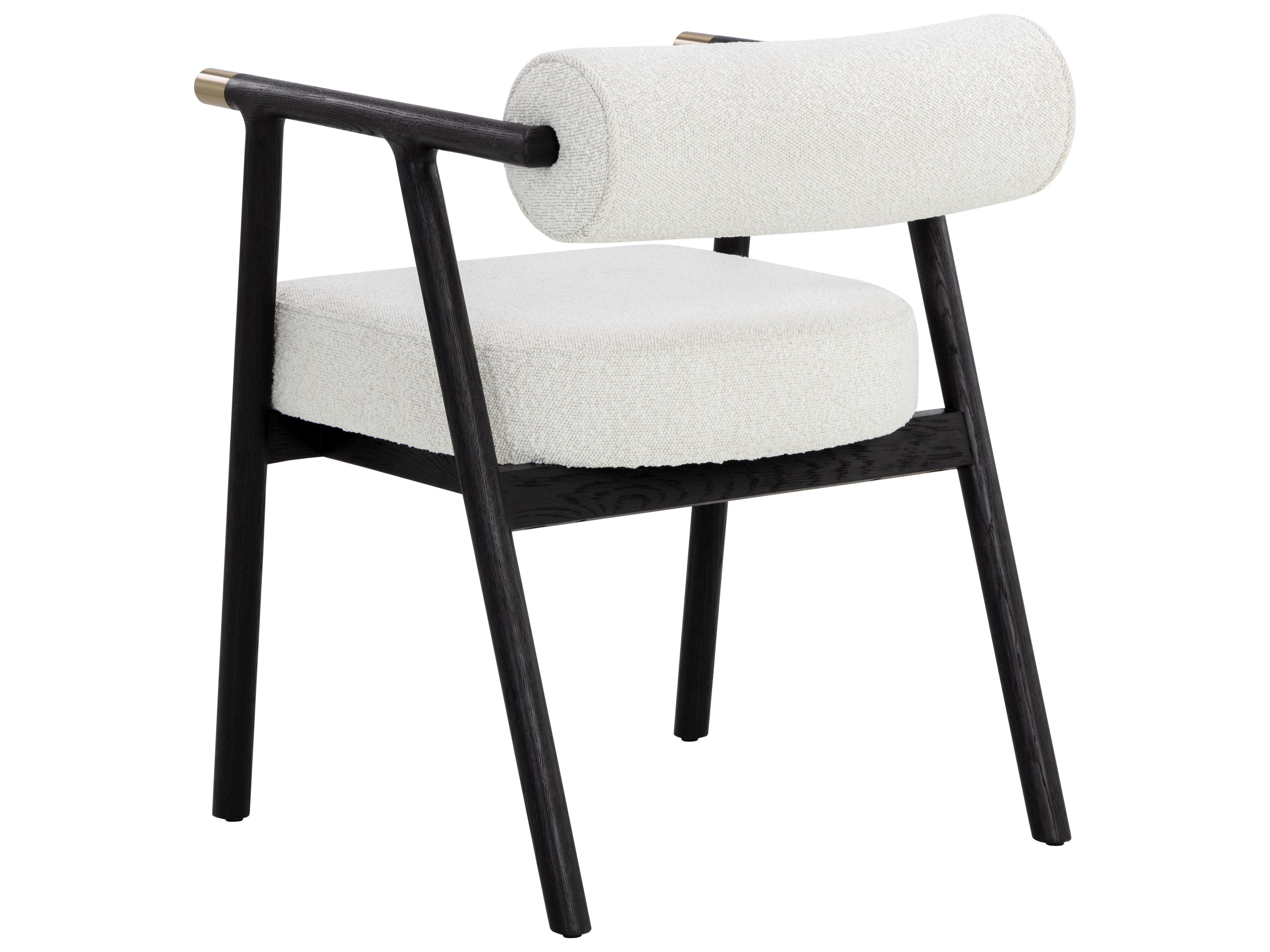 Sunpan Sova Gray Upholstered Arm Dining Chair