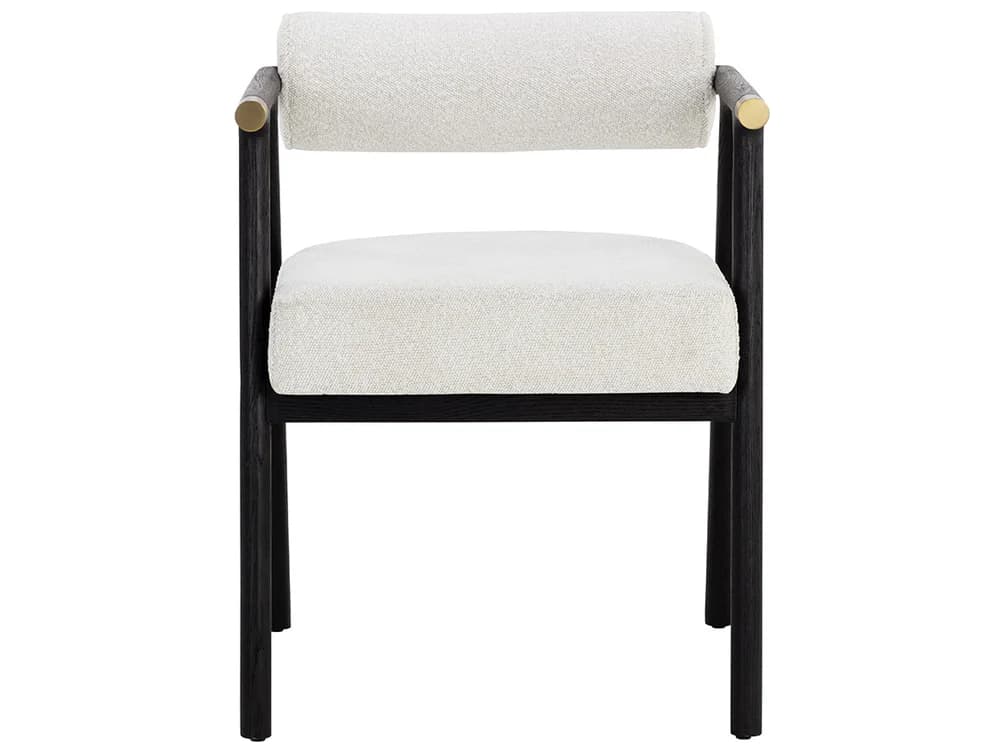 Sunpan Sova Gray Upholstered Arm Dining Chair