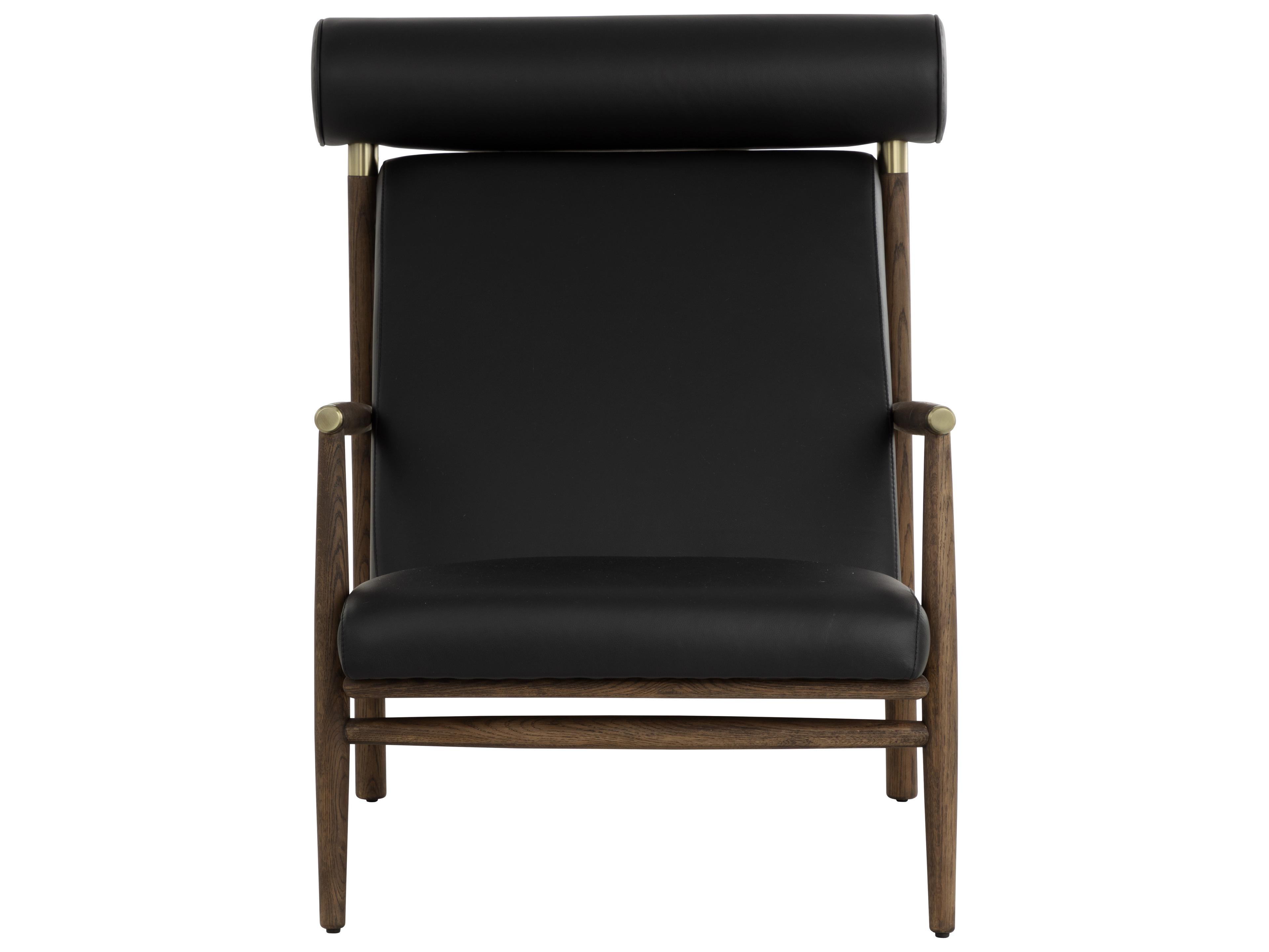 Sunpan Biko Black Leather Accent Chair
