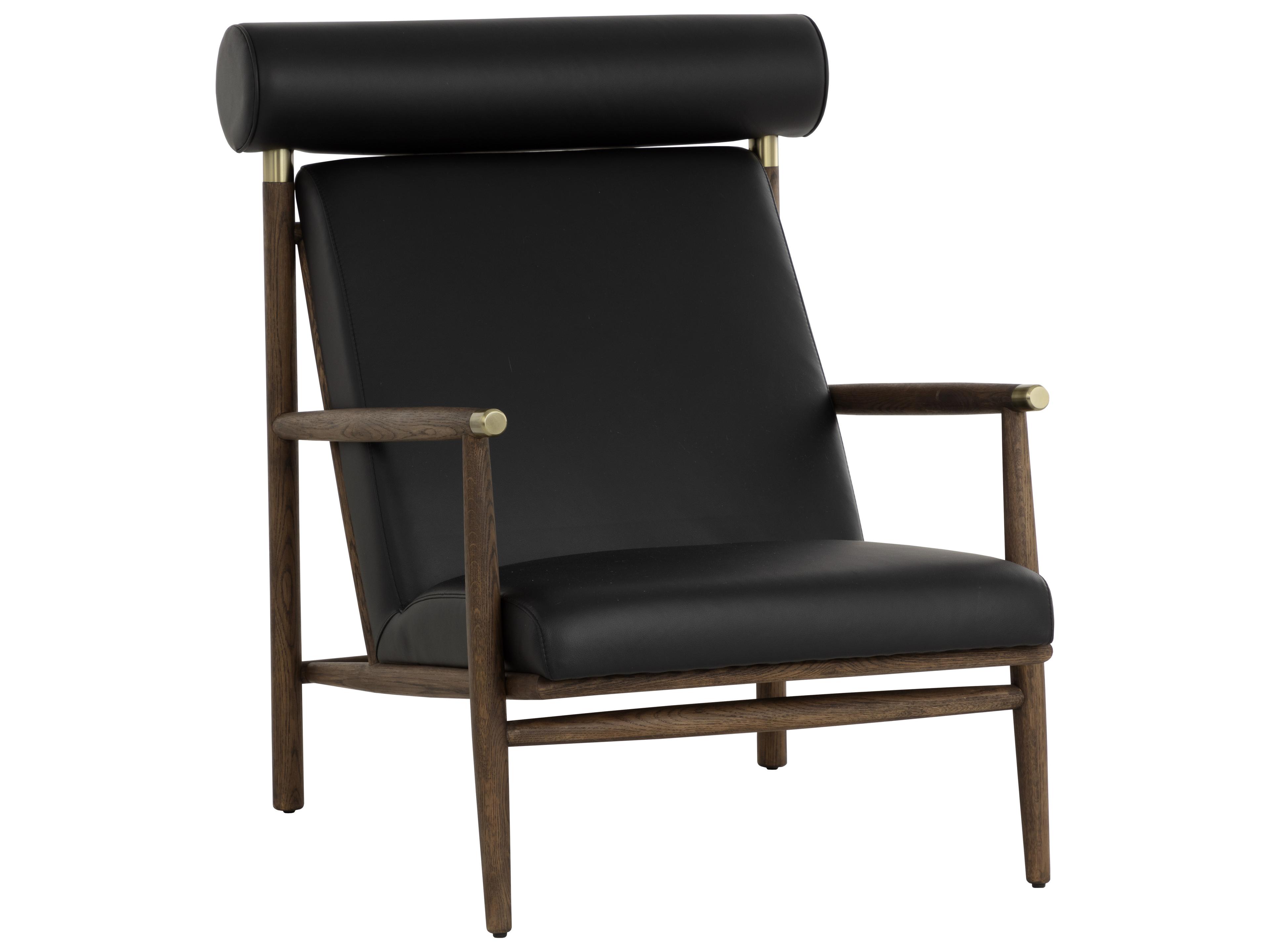 Sunpan Biko Black Leather Accent Chair