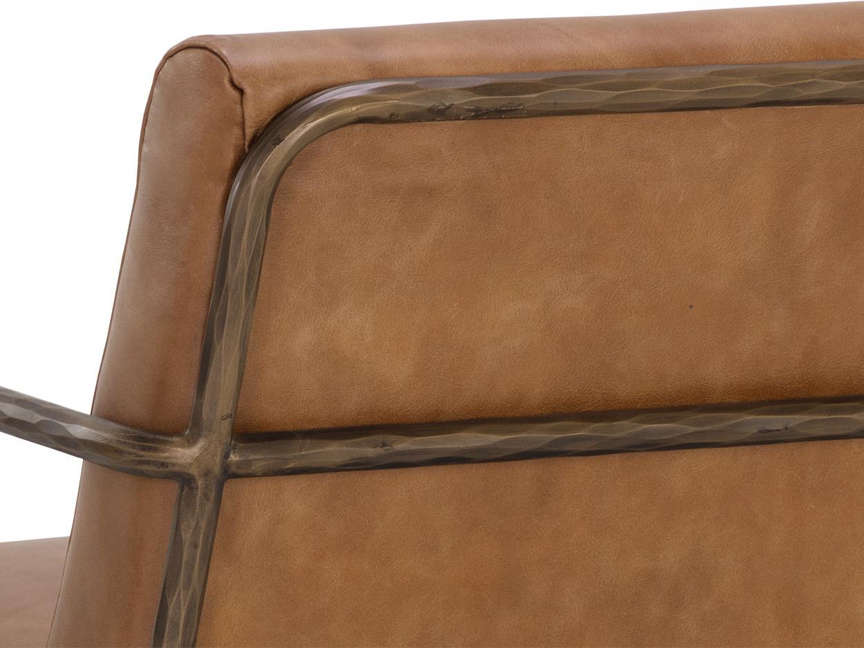 Sunpan Lathan Brown Leather Accent Chair