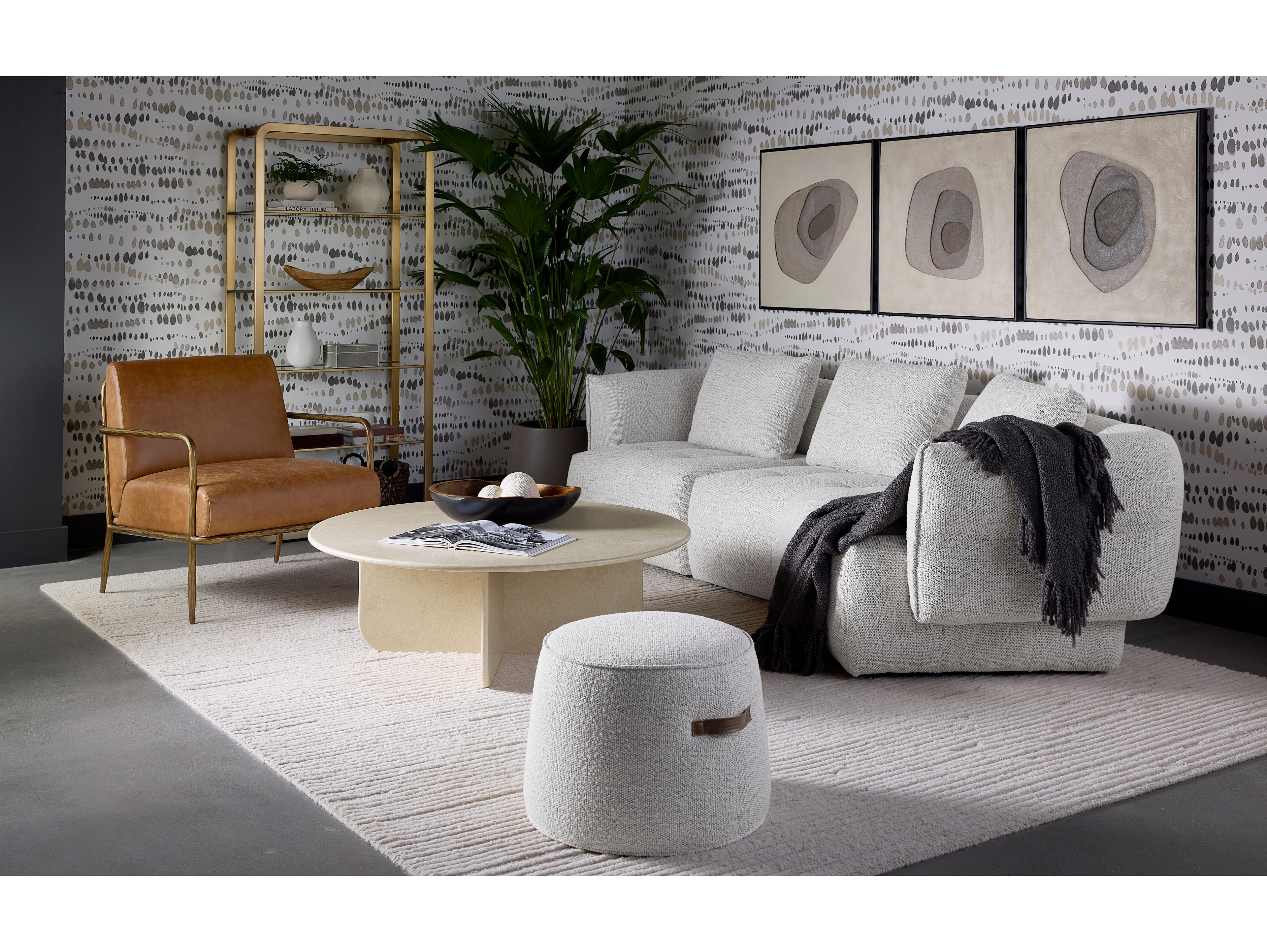 Sunpan Lathan Brown Leather Accent Chair