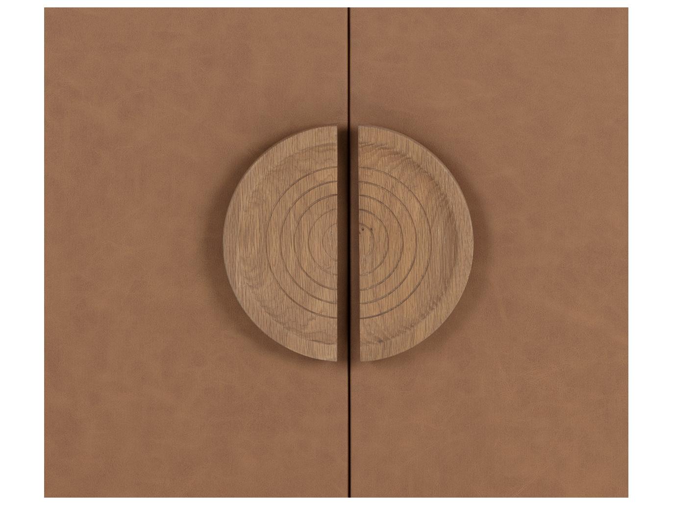 Sunpan Dresden Brown Oak Wood Smoke Grey Bar Cabinet