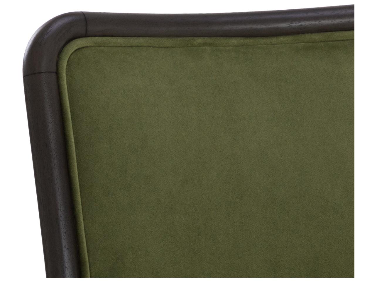 Sunpan Jeno Rubberwood Green Upholstered Side Dining Chair