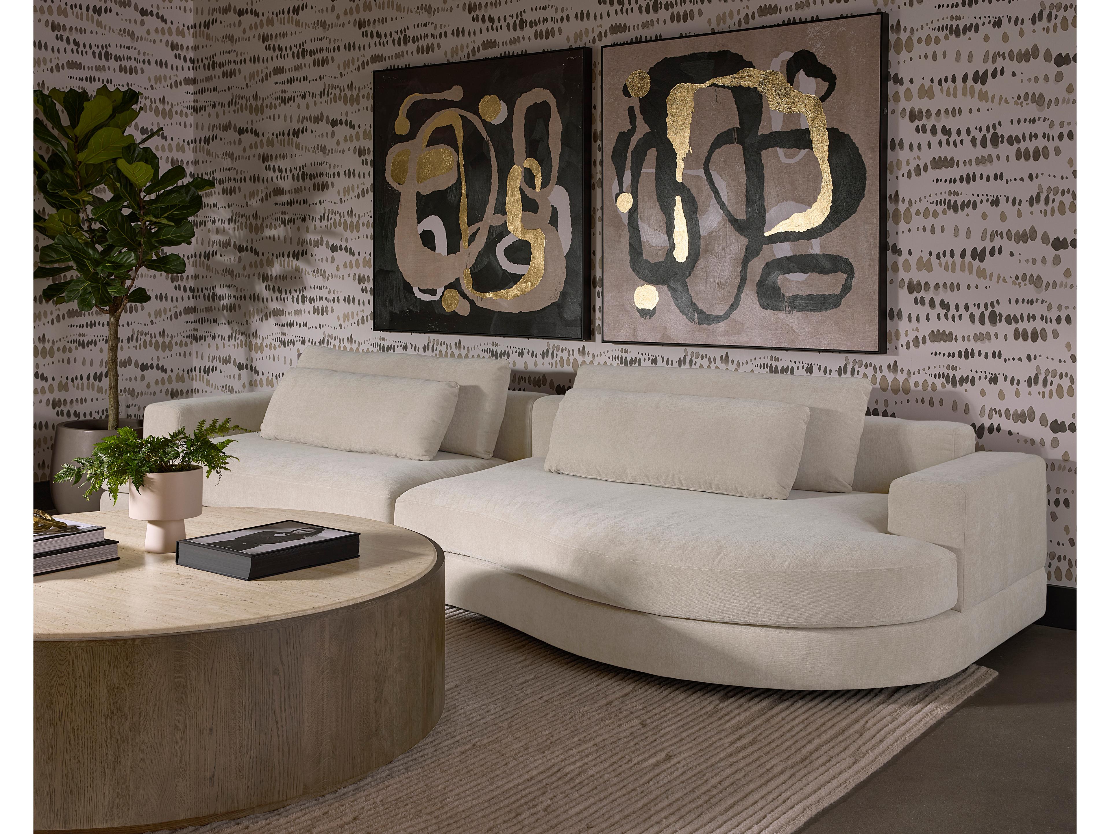 Sunpan Baela Black Cream Upholstered Sofa