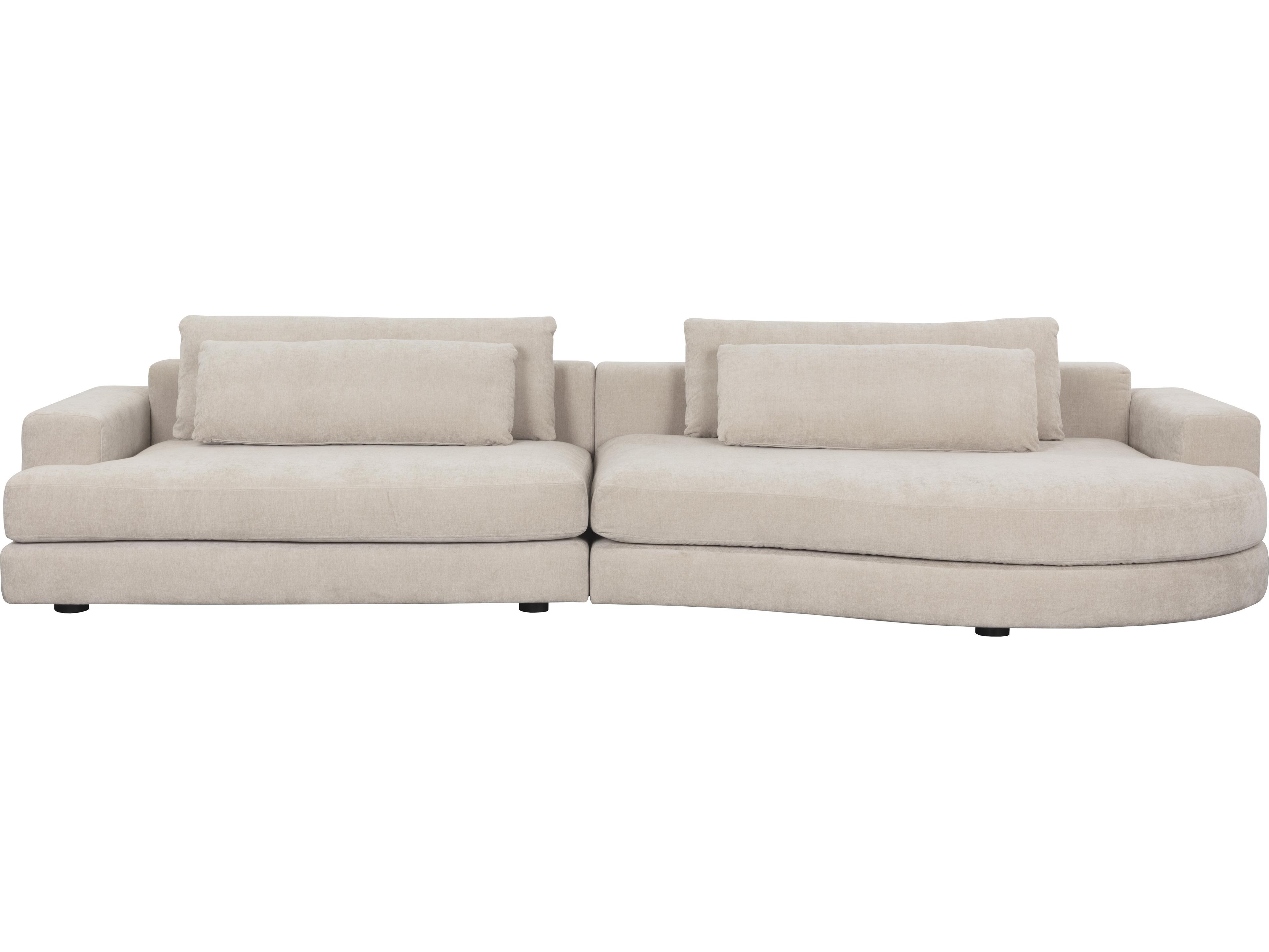 Sunpan Baela Black Cream Upholstered Sofa