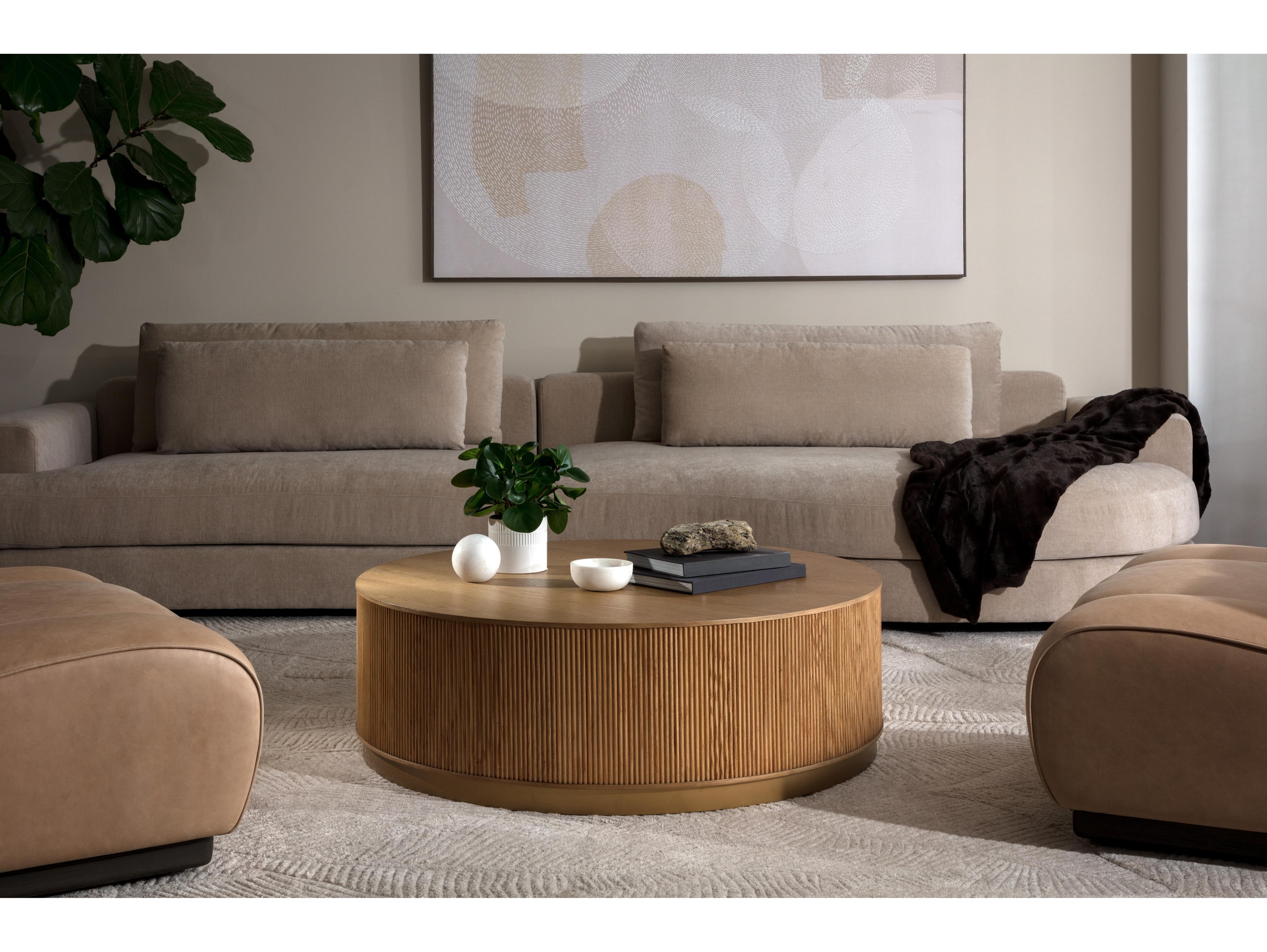 Sunpan Baela Black Cream Upholstered Sofa