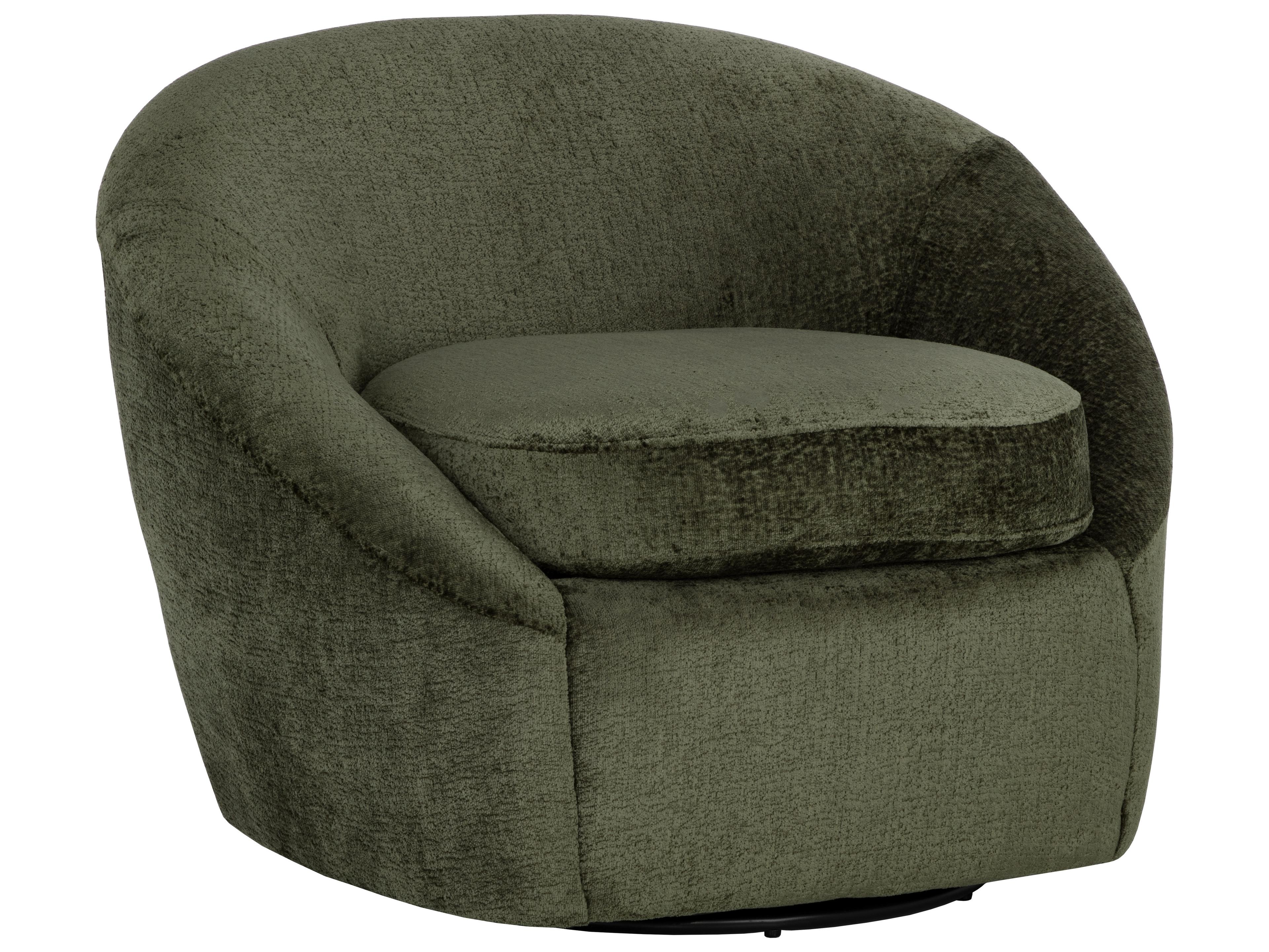 Sunpan Bliss Swivel Green Fabric Accent Chair