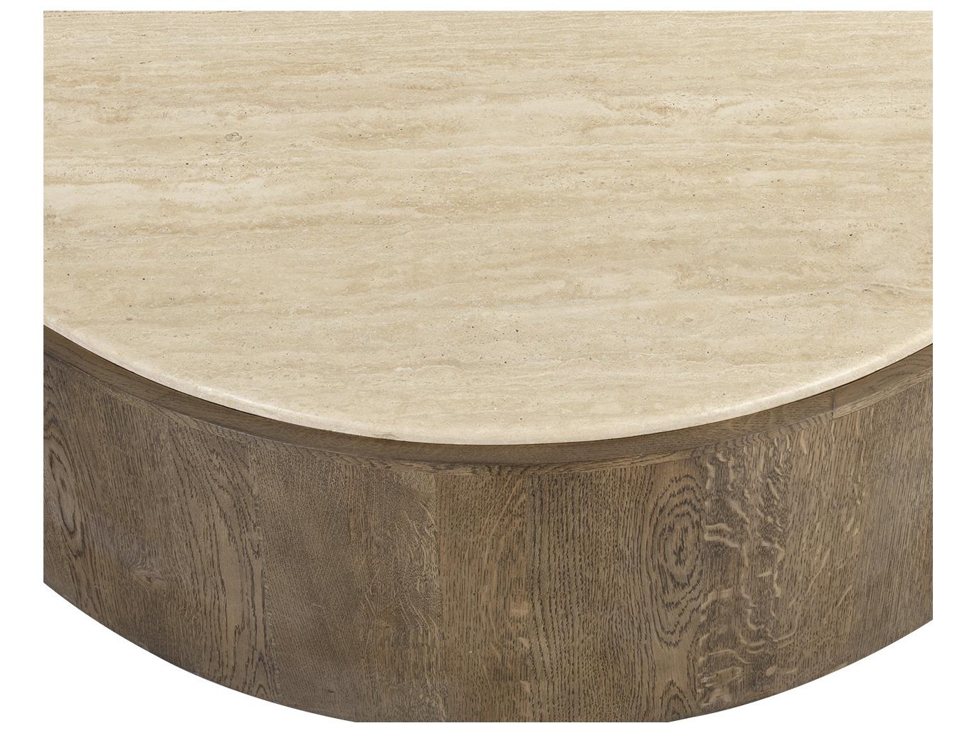 Sunpan Oberon Round Wood Natural Warm Oak Coffee Table