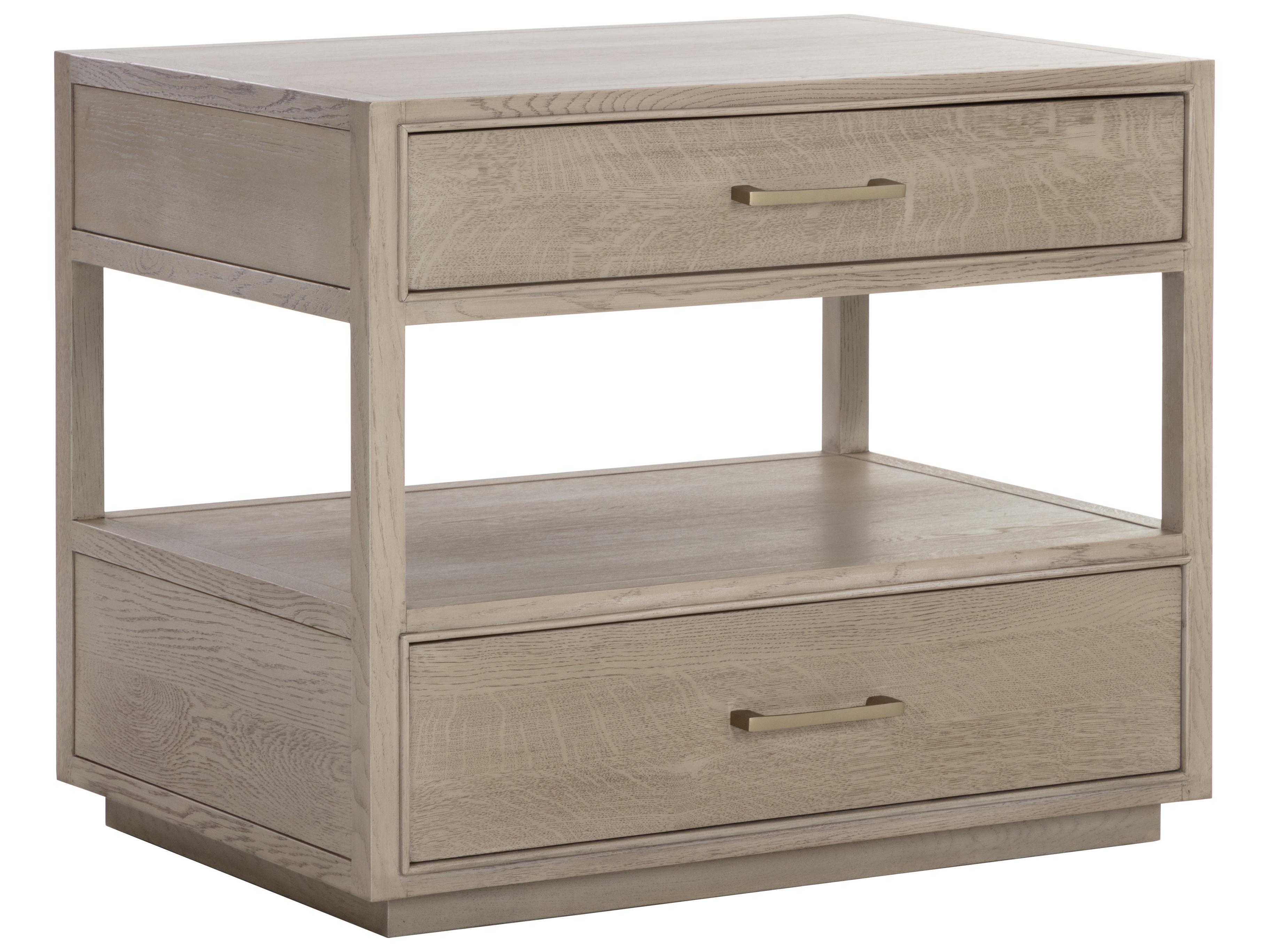 Sunpan Bridgerton 2-Drawers Oak Wood Nightstand