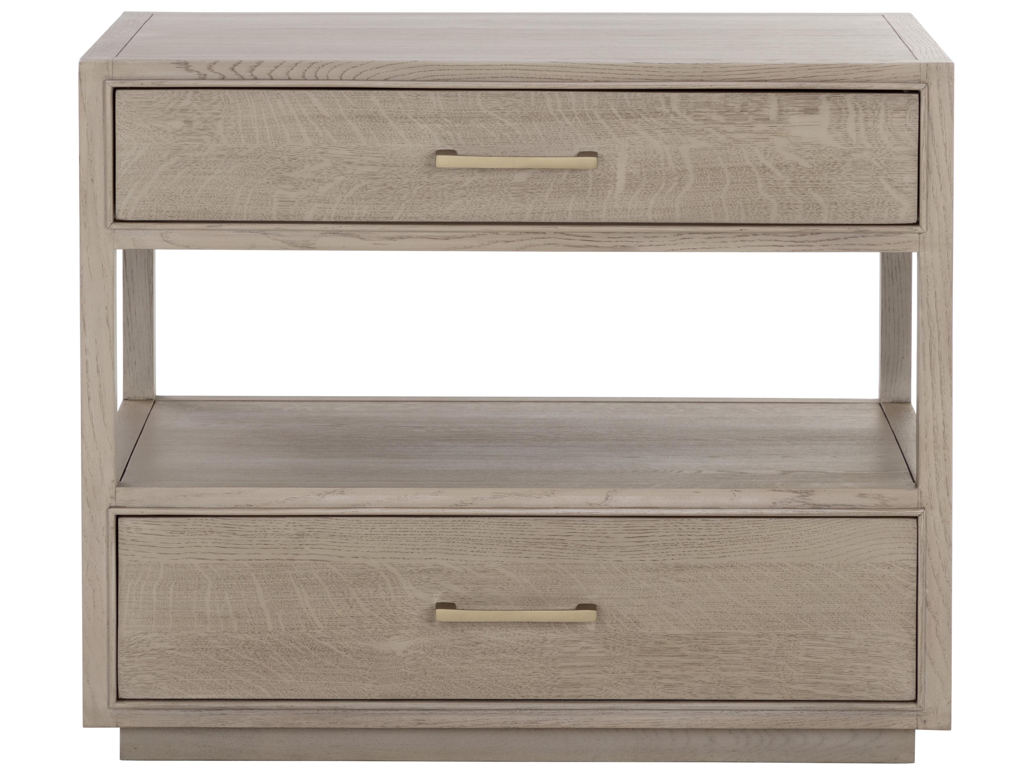 Sunpan Bridgerton 2-Drawers Oak Wood Nightstand