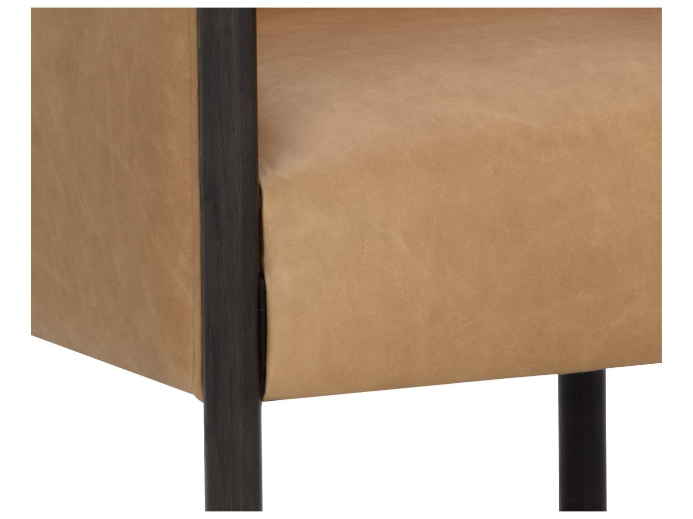 Sunpan Wilder Brown Leather Accent Chair