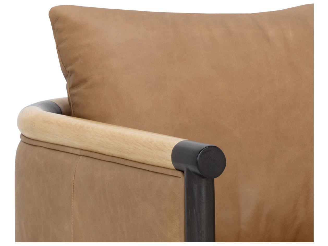 Sunpan Wilder Brown Leather Accent Chair