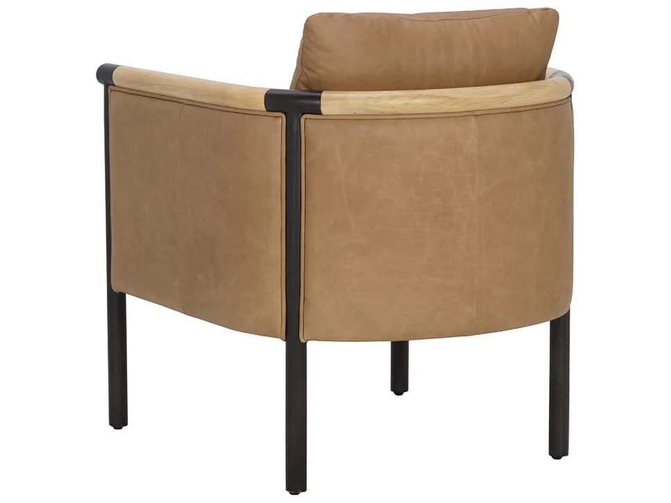 Sunpan Wilder Brown Leather Accent Chair