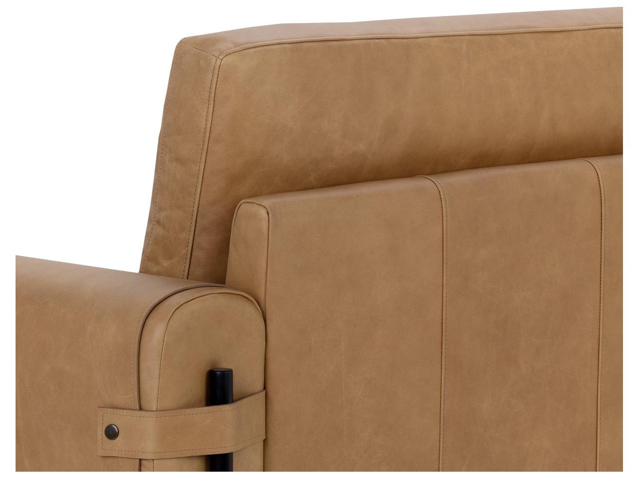 Sunpan Camus Brown Leather Sofa