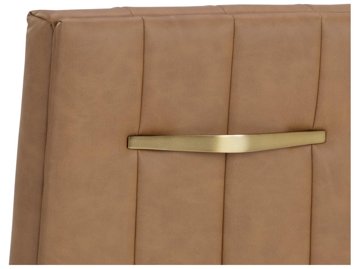 Sunpan Wilbur Brass Faux Leather Side Dining Chair