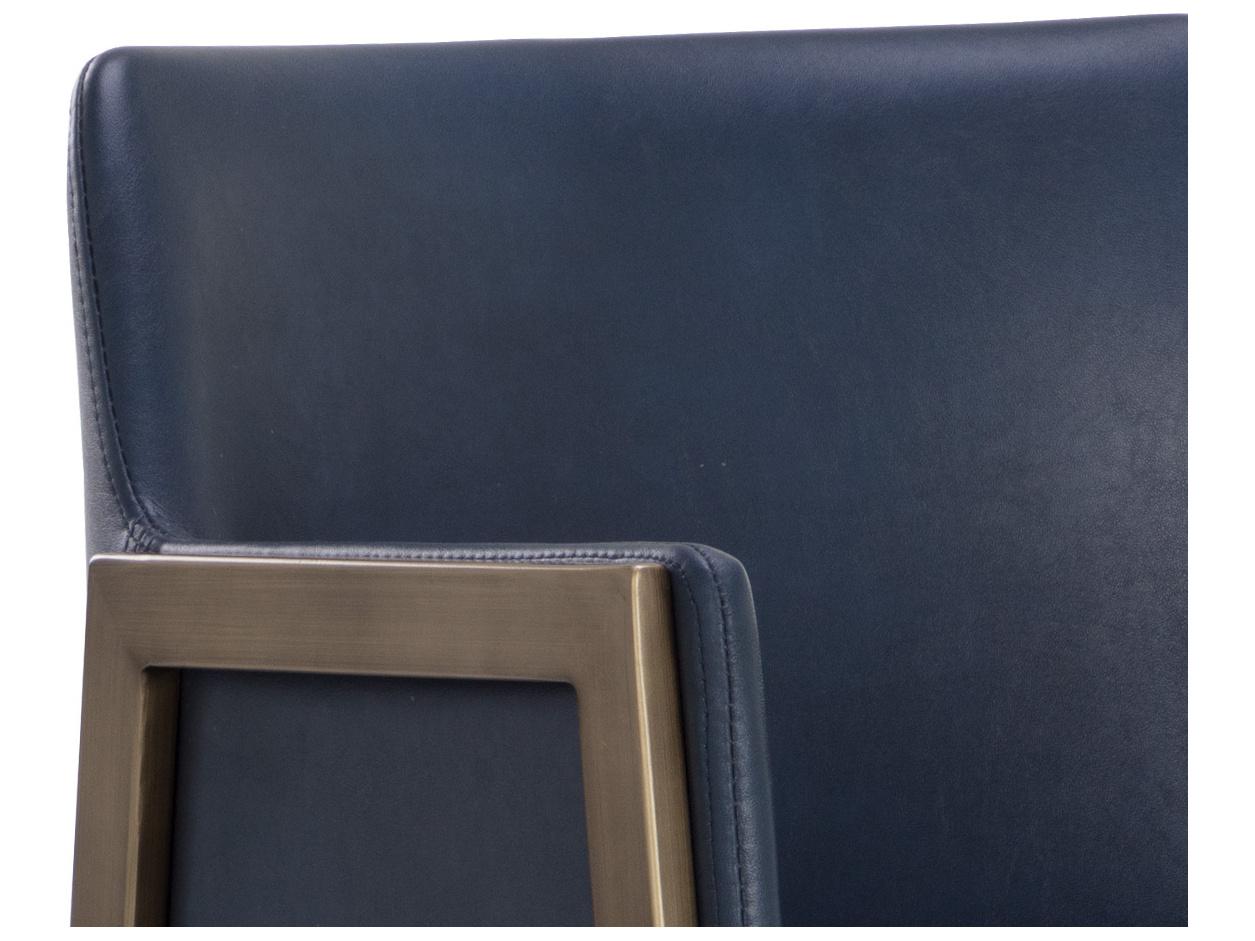 Sunpan Ikon Antique Brass Faux Leather Bar Stool