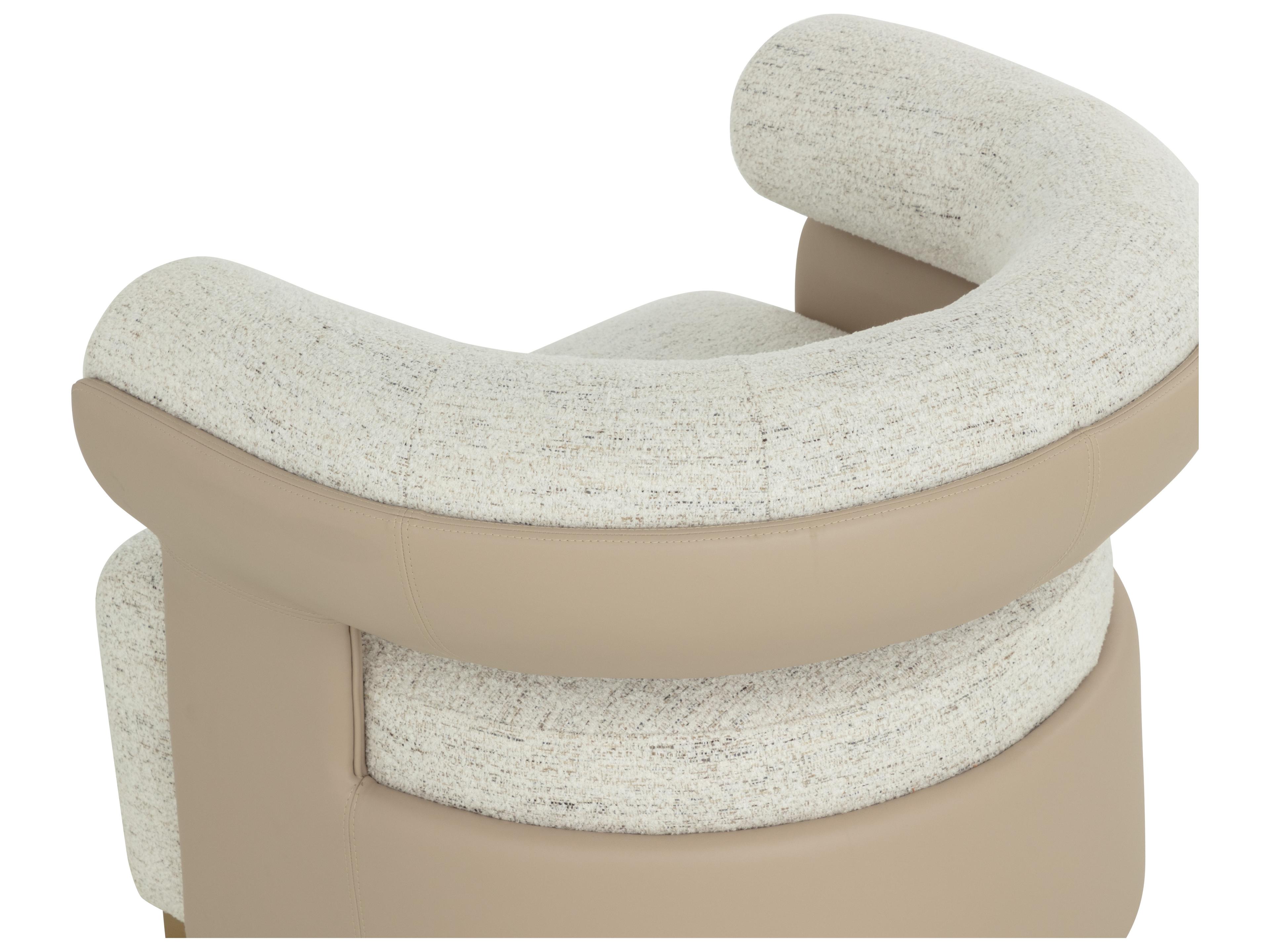 Sunpan Olida Swivel Cream Accent Chair