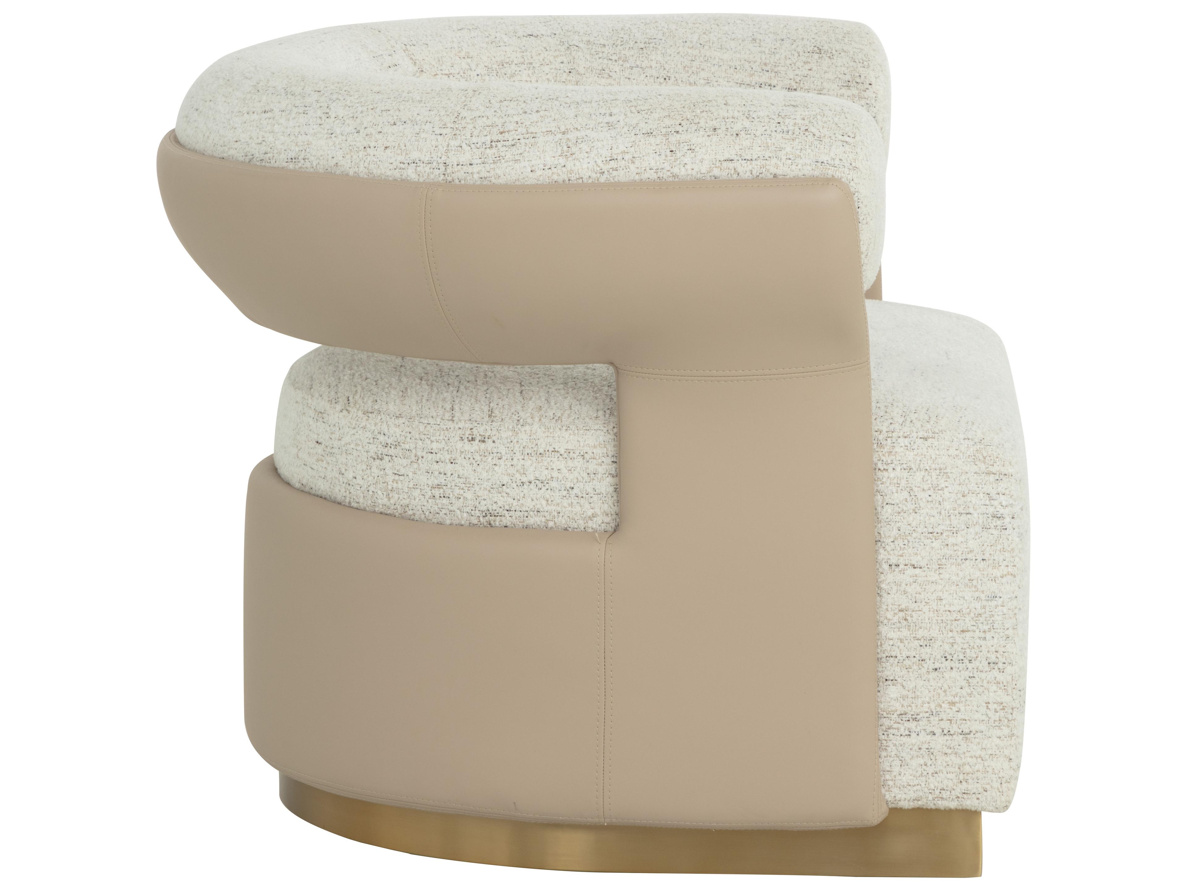 Sunpan Olida Swivel Cream Accent Chair