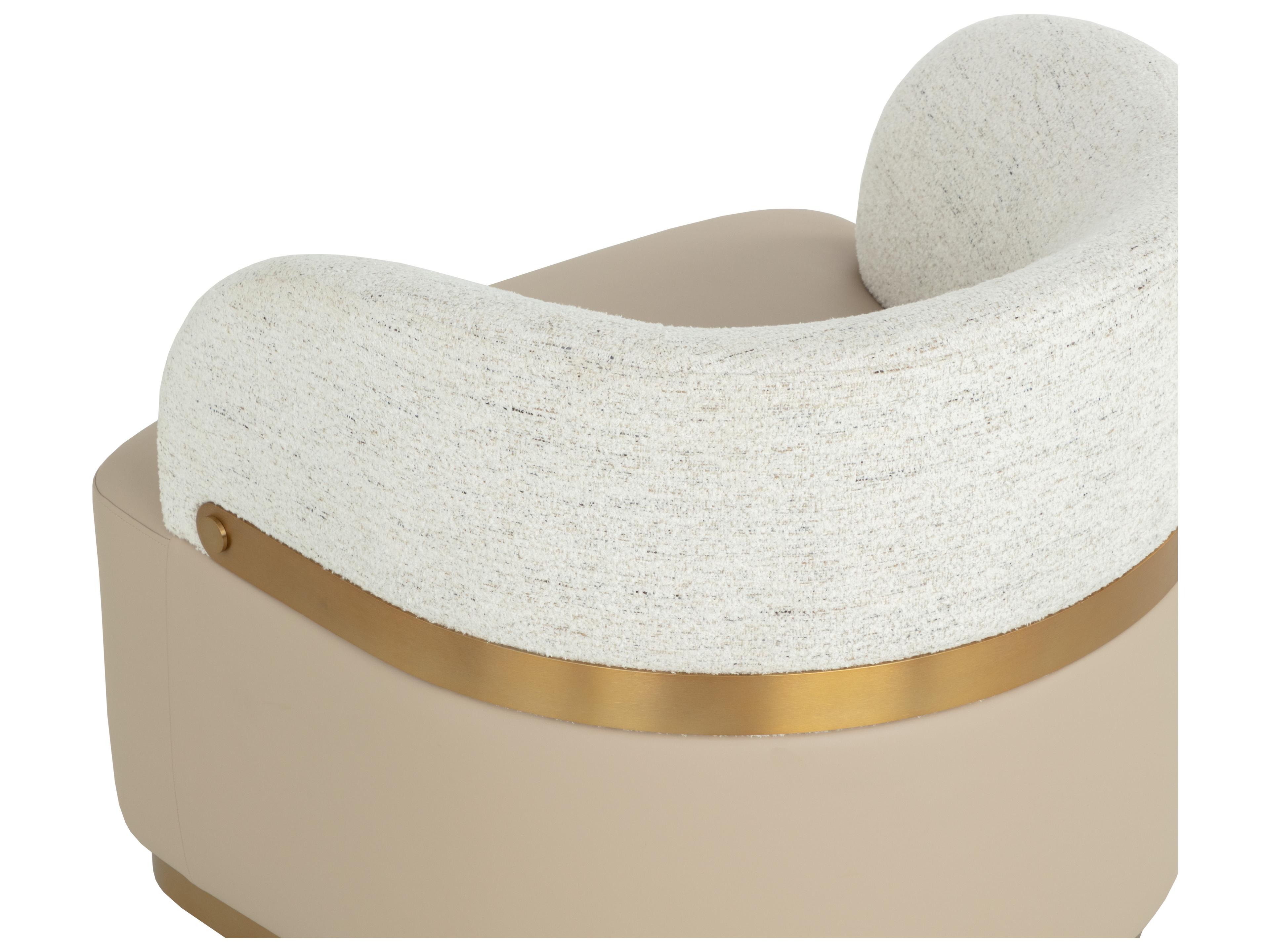 Sunpan Brinda Swivel Beige Accent Chair