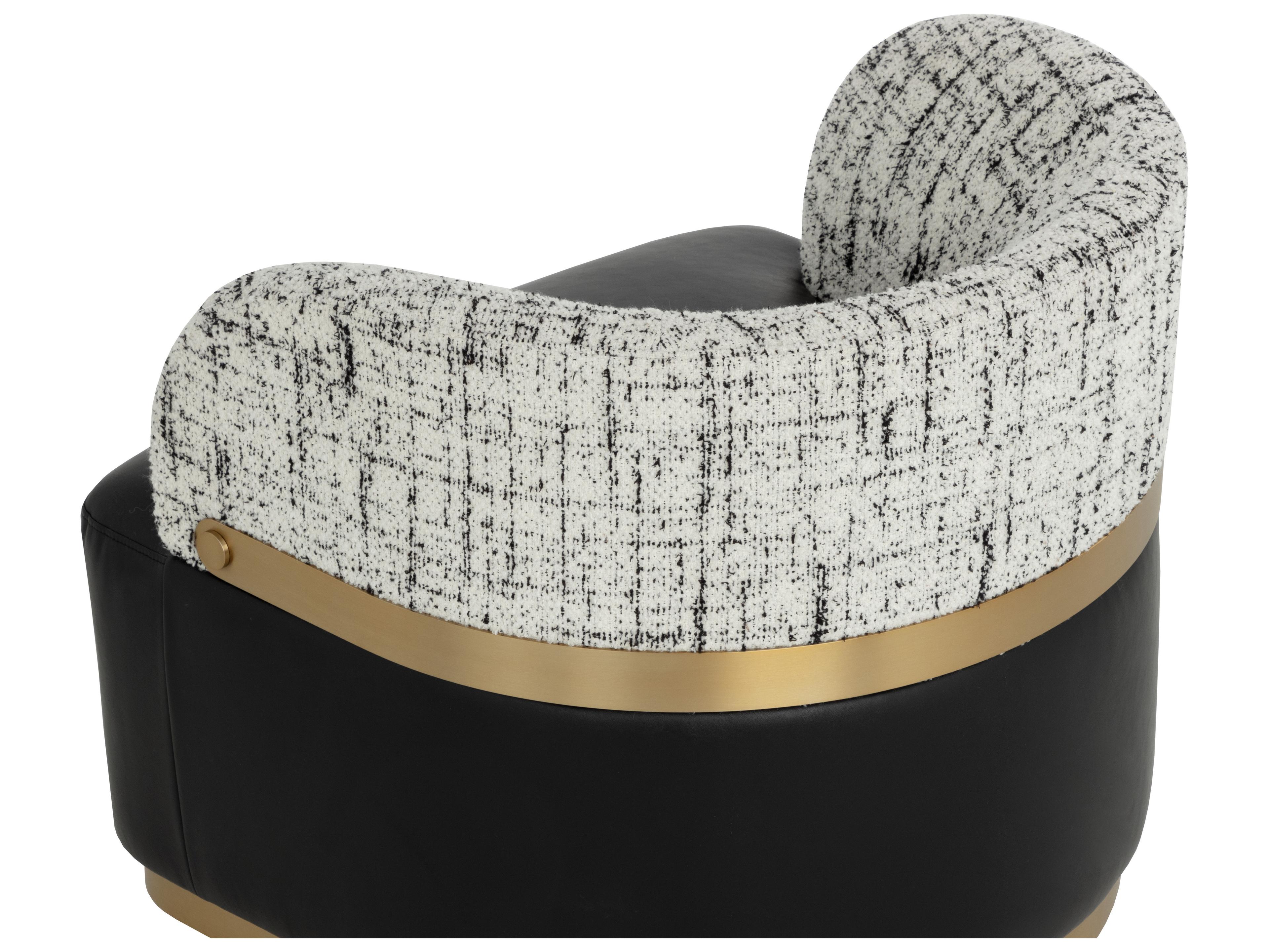 Sunpan Brinda Swivel Black Accent Chair