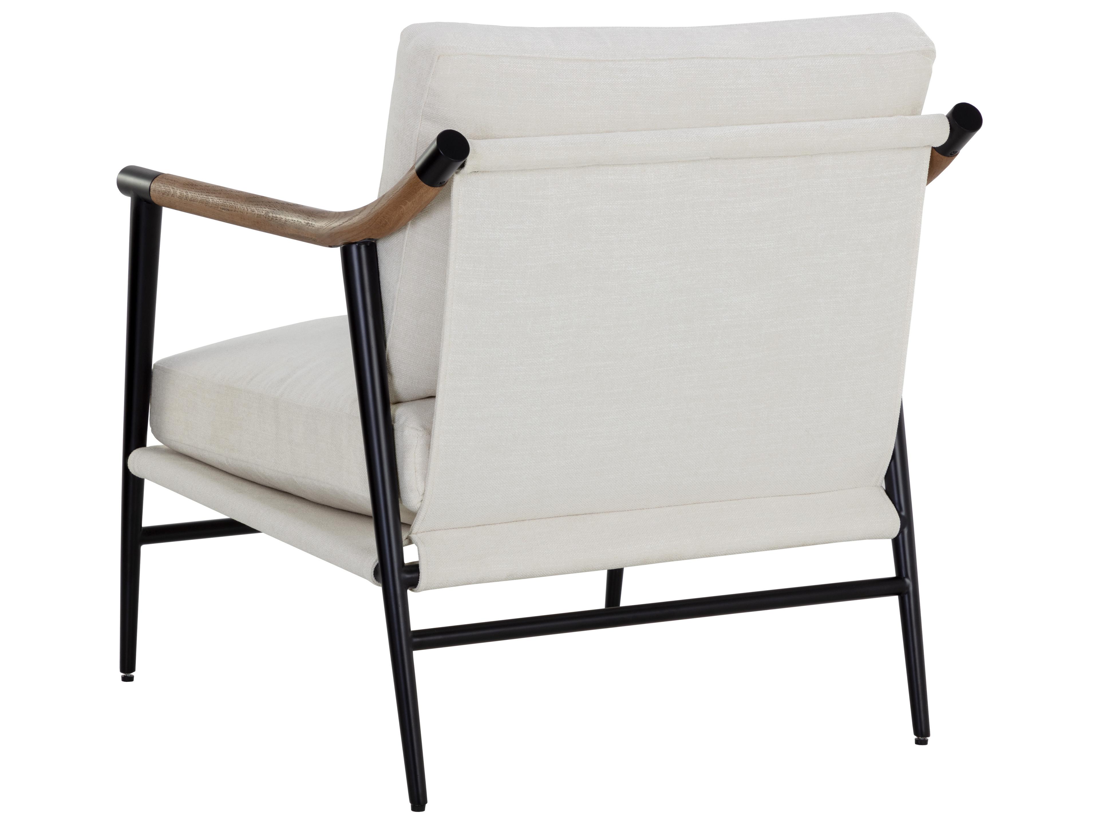 Sunpan Meadow White Fabric Accent Chair