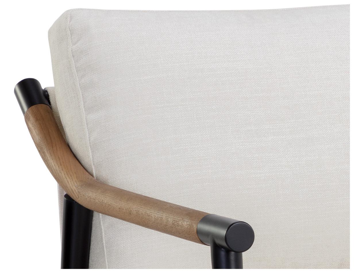 Sunpan Meadow White Fabric Accent Chair