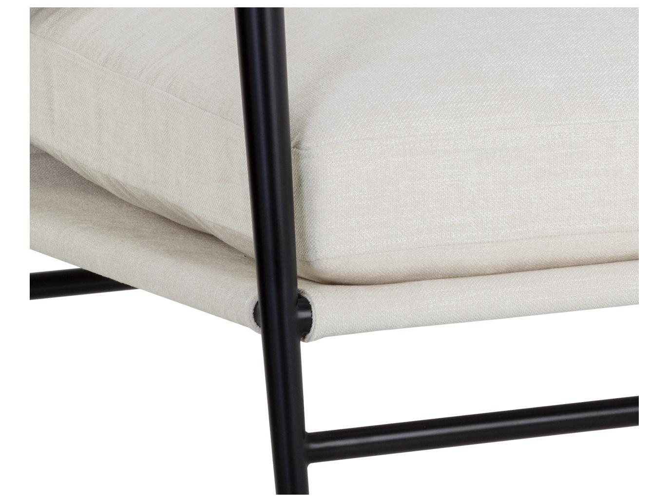 Sunpan Meadow White Fabric Accent Chair