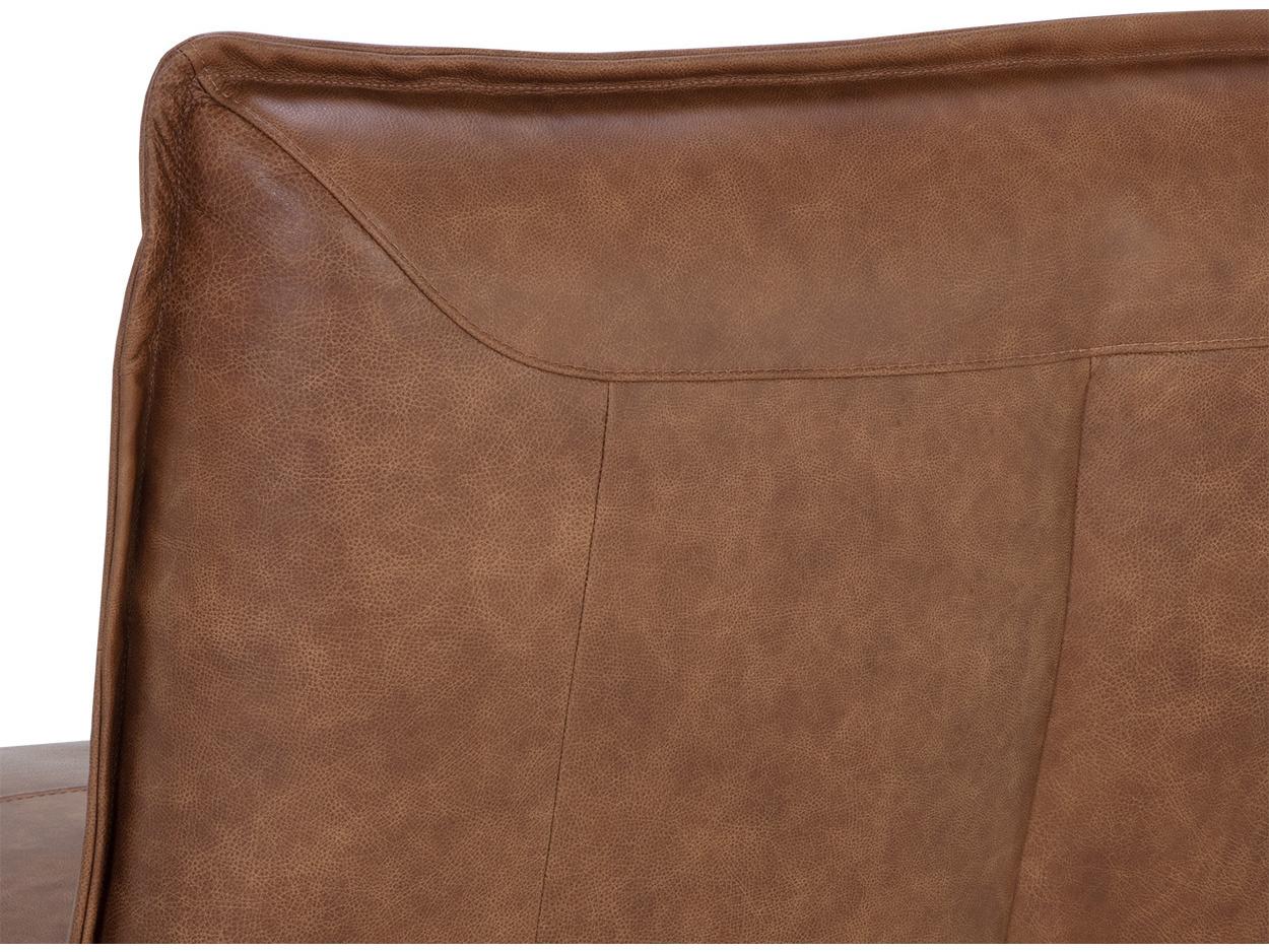 Sunpan Colson Swivel Brown Leather Accent Chair