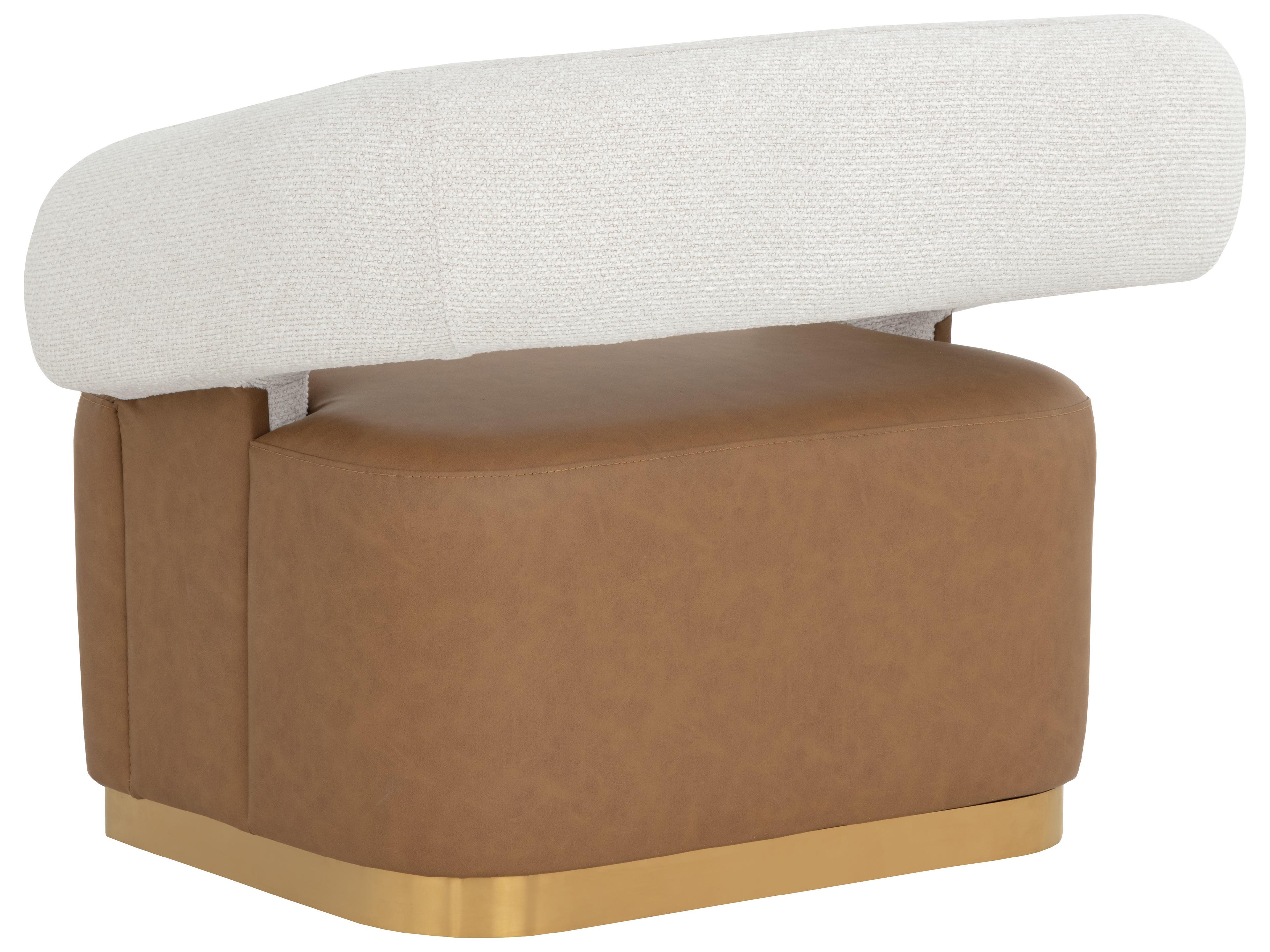 Sunpan Aggie Swivel Brown Accent Chair