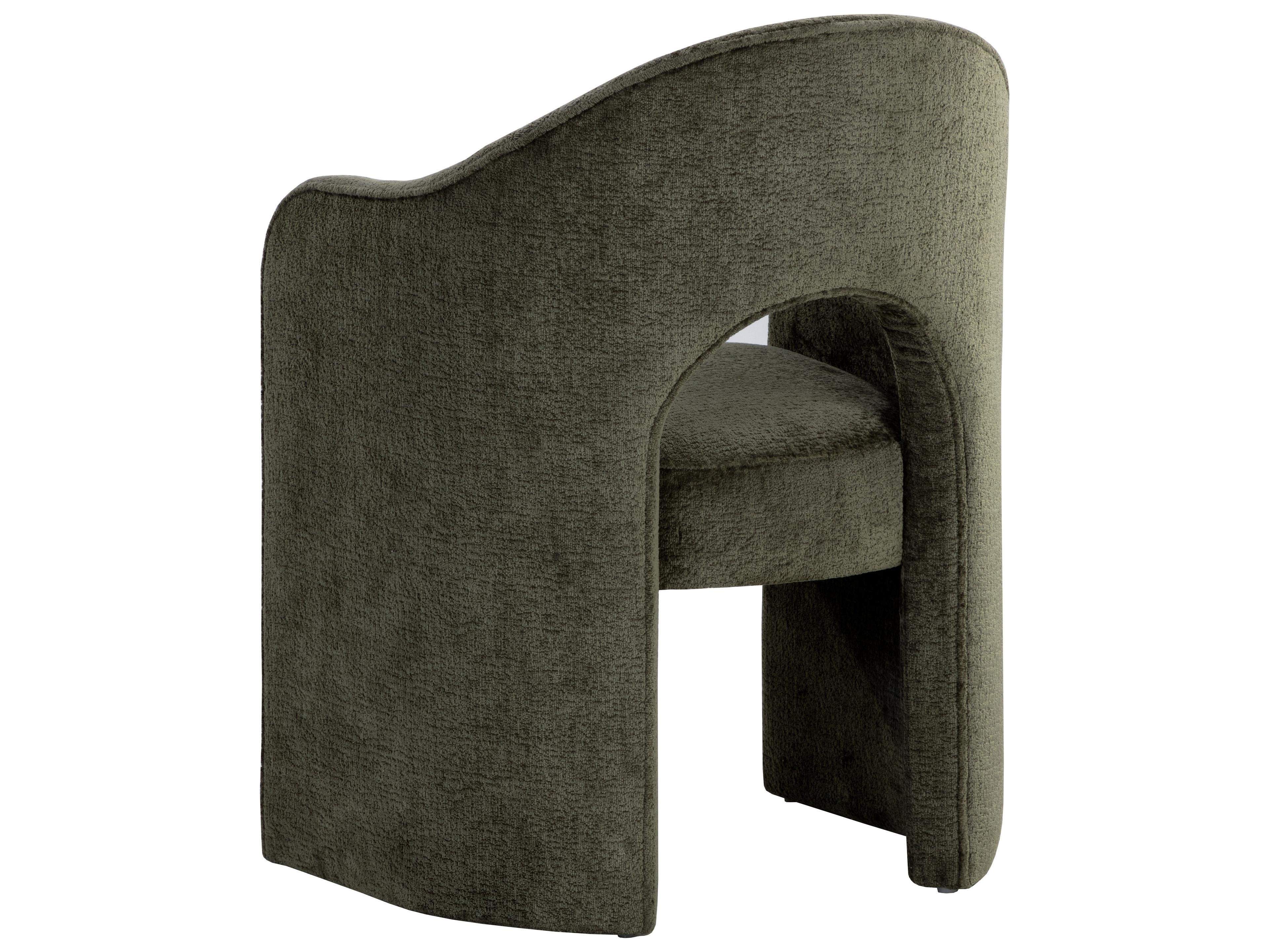Sunpan Anaya Green Upholstered Arm Dining Chair