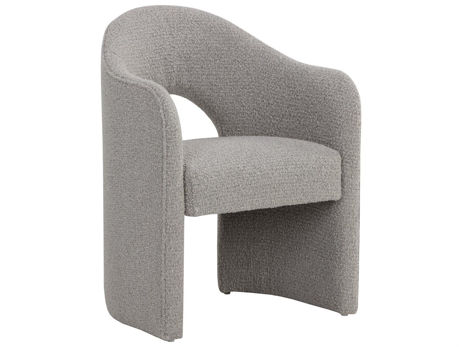 Sunpan Anaya Gray Upholstered Arm Dining Chair