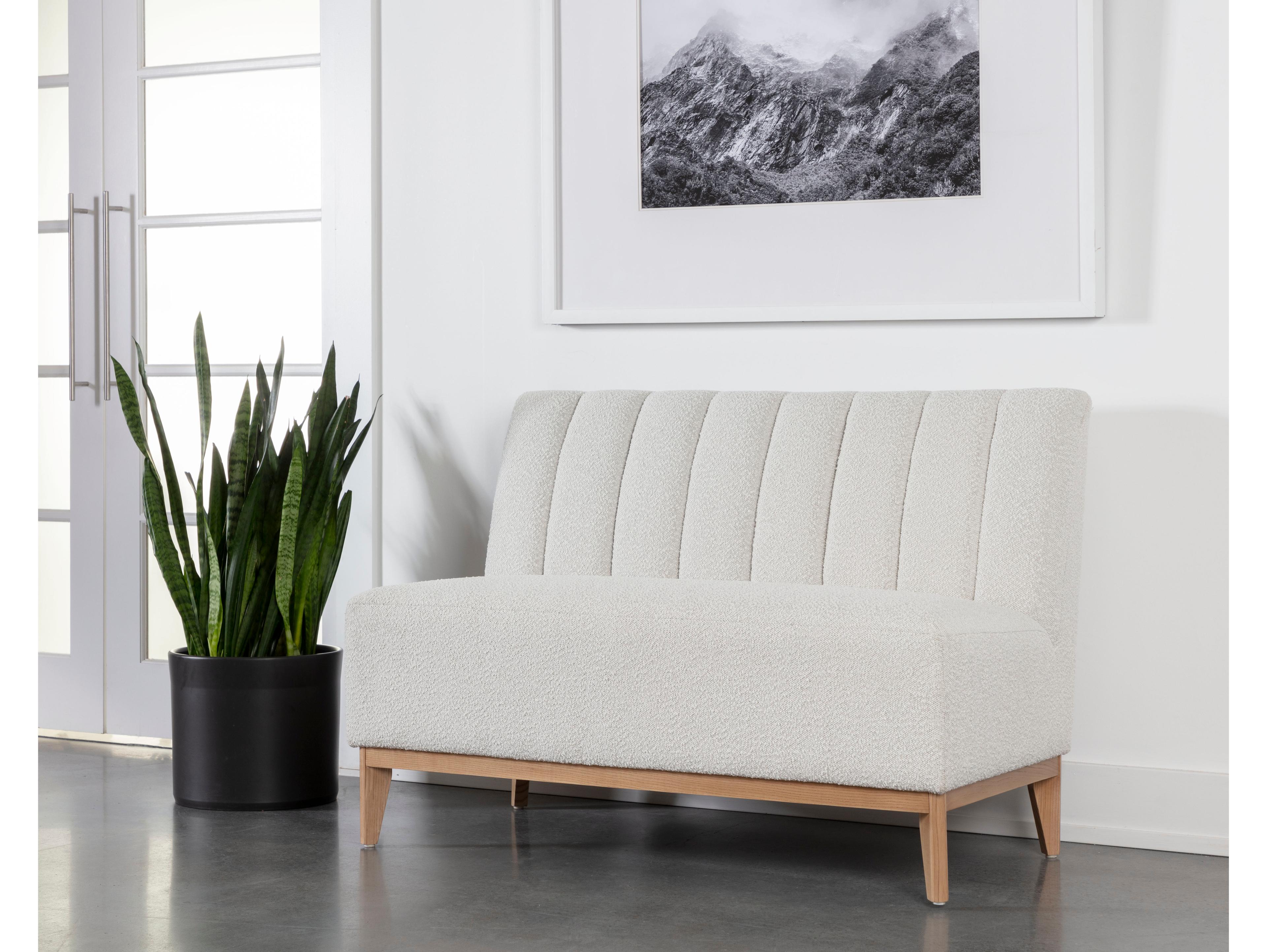Sunpan Kosovo Natural White Upholstered Loveseat