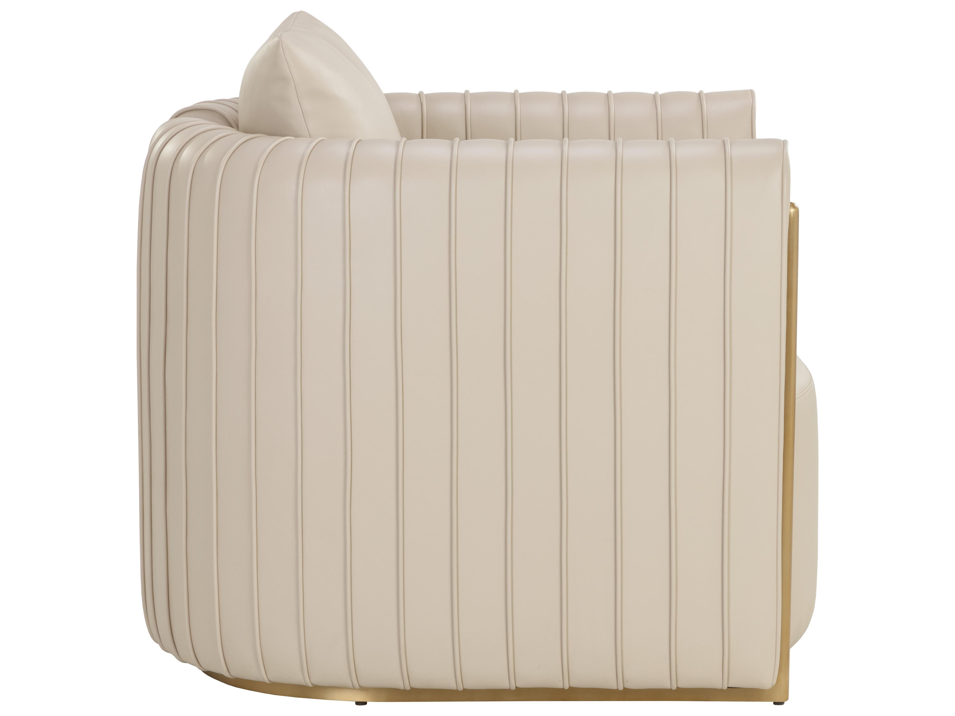 Sunpan Ikon Beige Faux Leather Accent Chair