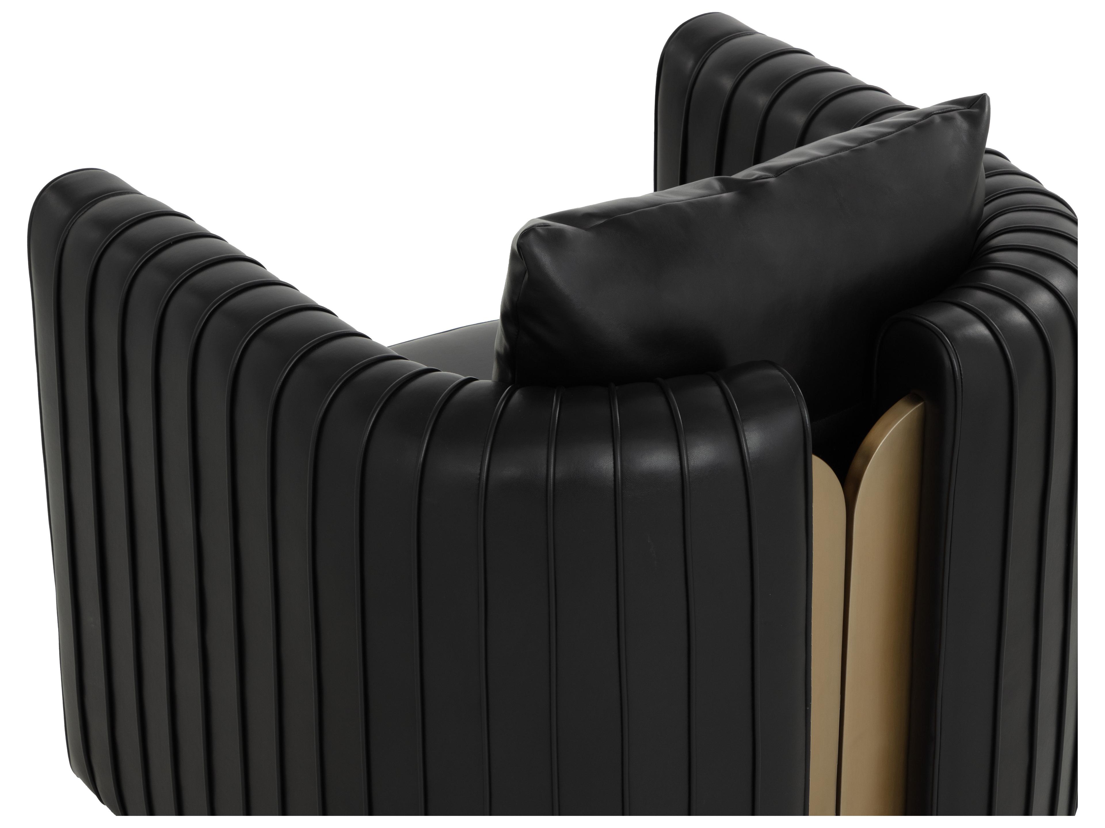 Sunpan Alix Black Leather Accent Chair