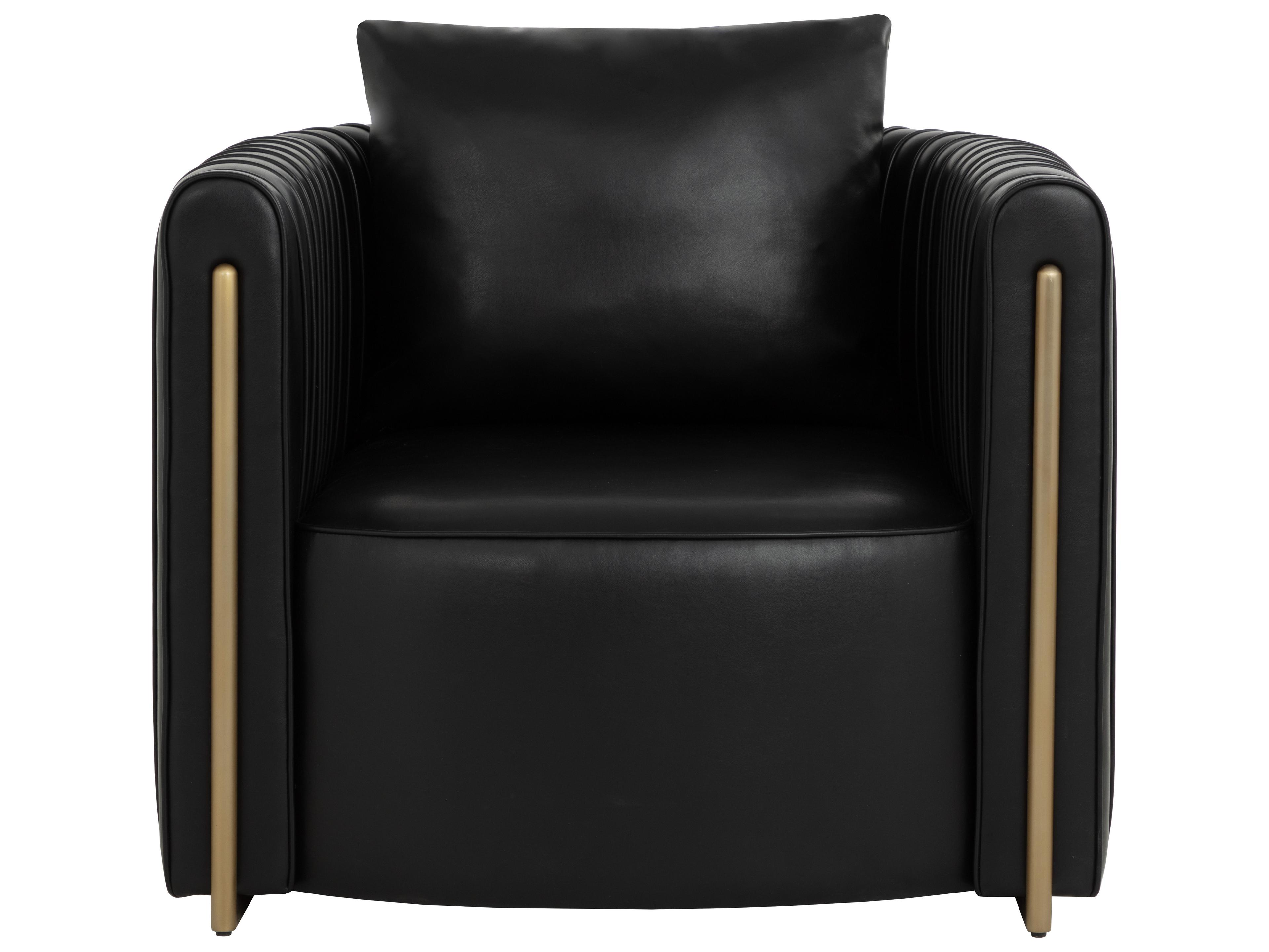 Sunpan Alix Black Leather Accent Chair