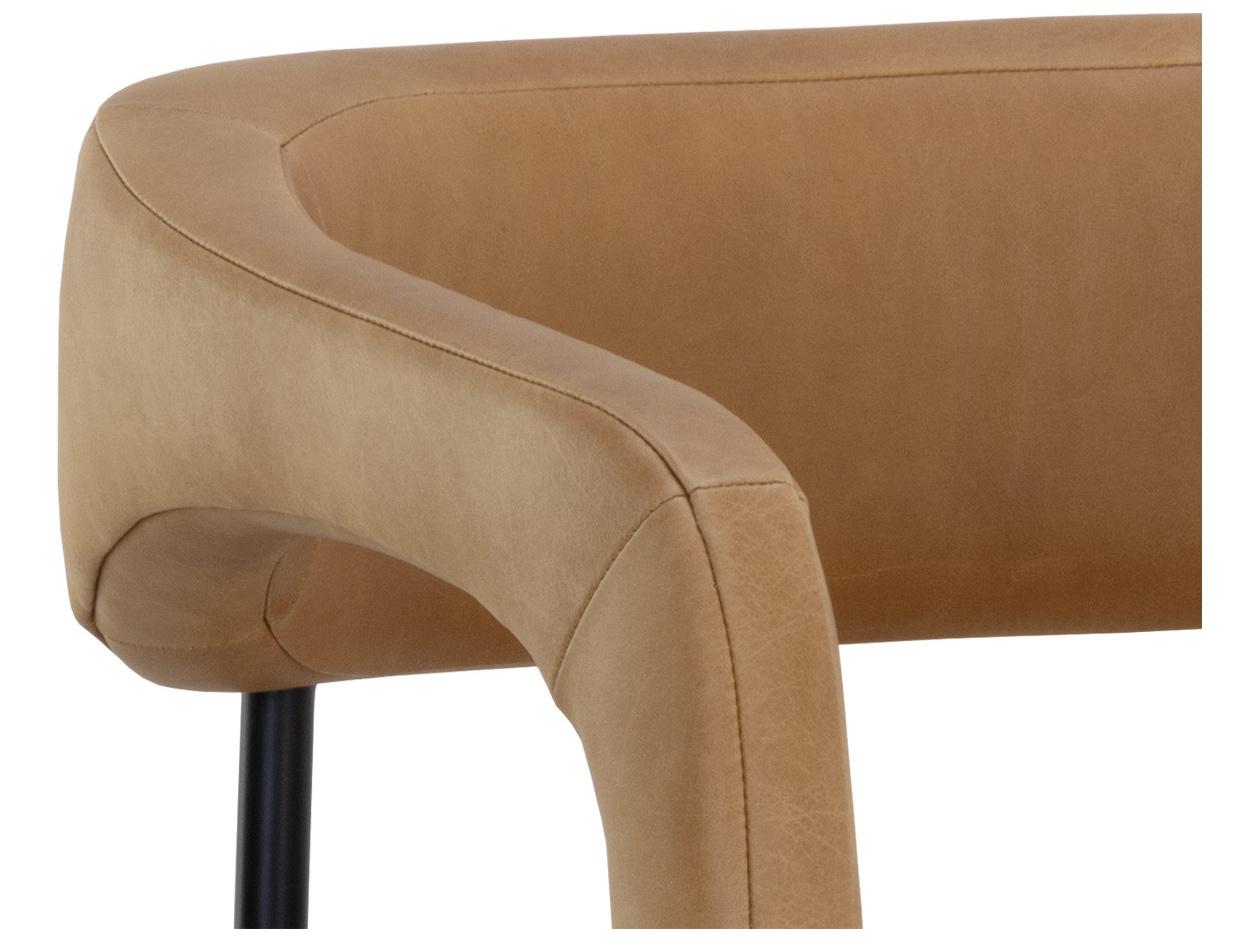 Sunpan Mavia Ludlow Sesame Leather Bar Stool